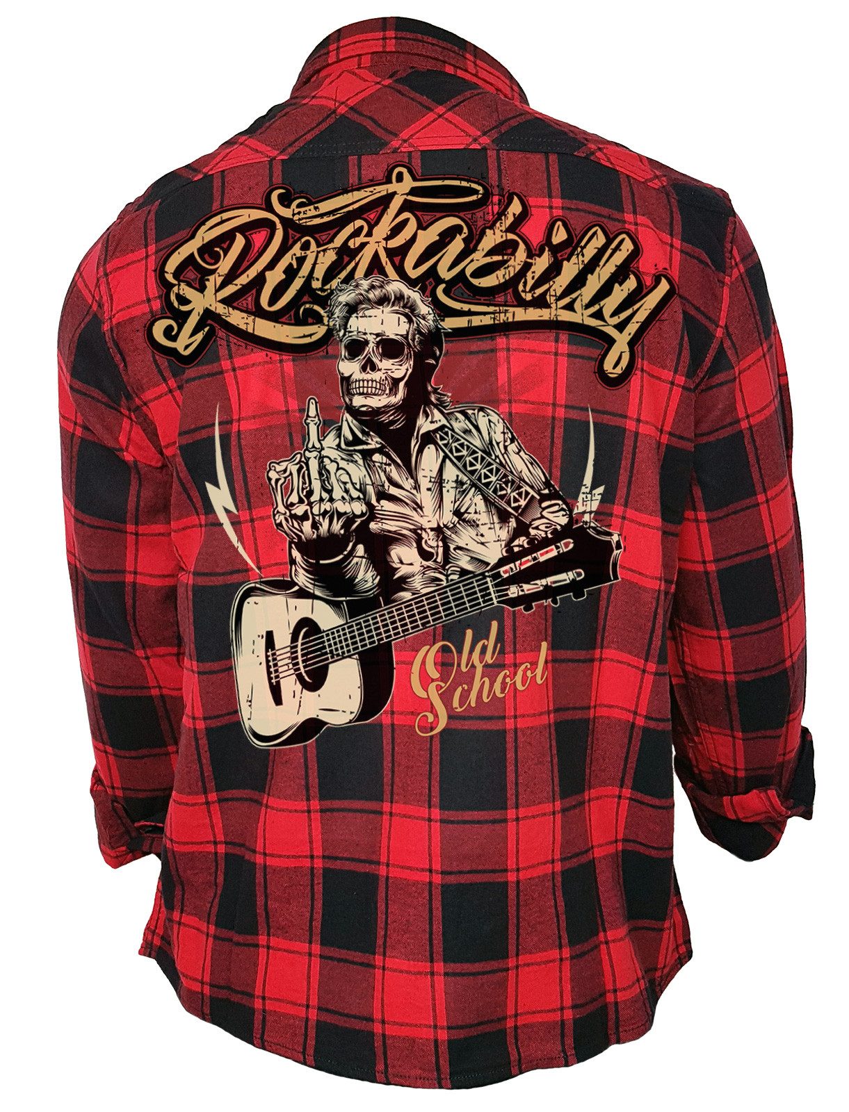 GASOLINE BANDIT® Flanellhemd schwarz-rot kariert für günstig online kaufen