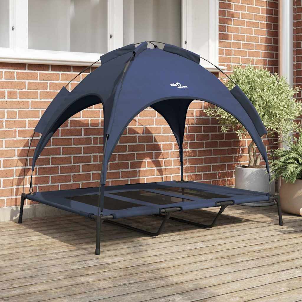 vidaXL Hundebett, Hundebett Marineblau 122 x 93 x 106,5 cm Stahl