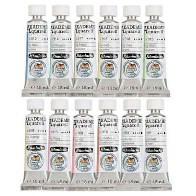 Schmincke Aquarellfarbe AKADEMIE® Aquarell Icy Pastell Tuben, 12x 15ml Set