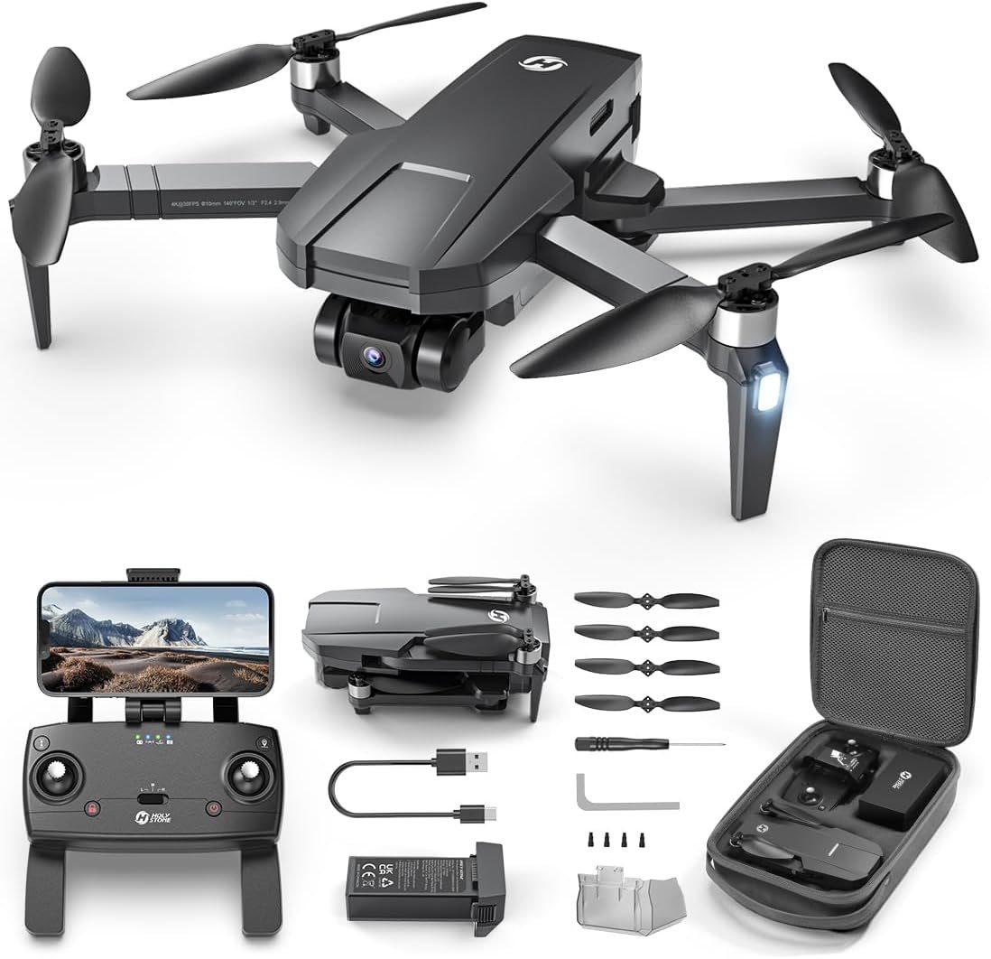 Reichweite (4K/30FPS, Übertragung Flugzeit 1080P/60FPS, mit EIS Anfänger Axis 3 Gimbal große mit 5G Drohne Erwachsene) für 3840*2160P@30fps, STONE Kamera, 3KM Motor Bürstenloser Drohne HOLY HS720R GPS