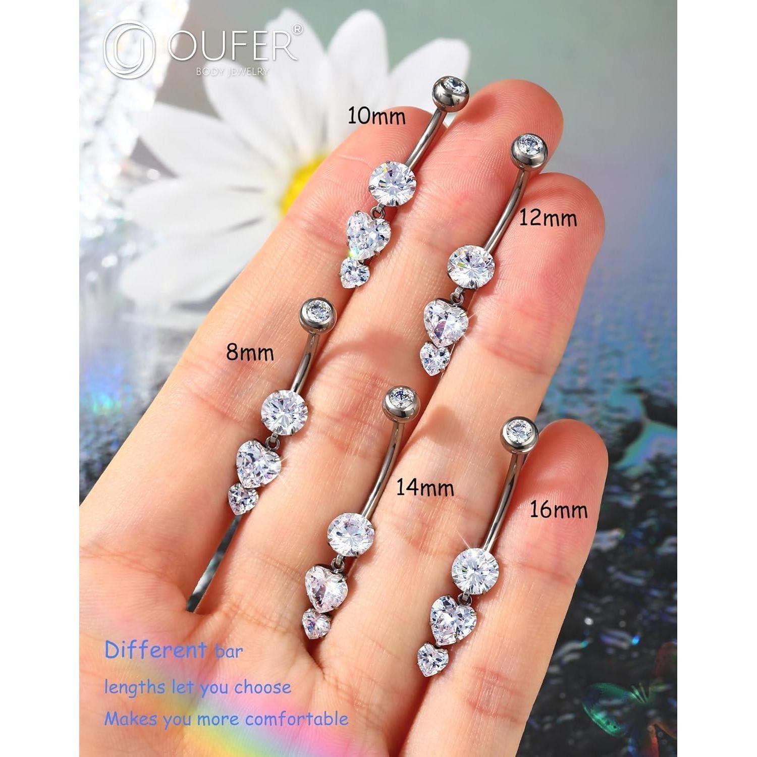 LuxusKollektion Bauchnabelpiercing Bauchnabelpiercing 14G Titan G23 Herzanh günstig online kaufen