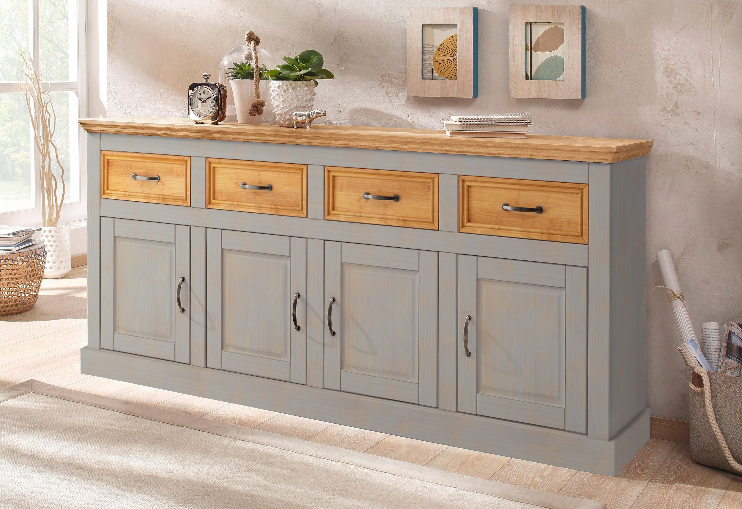 Home affaire Sideboard Selma, Kommode mit 4 Türen und 4 Schubkästen. Breite günstig online kaufen