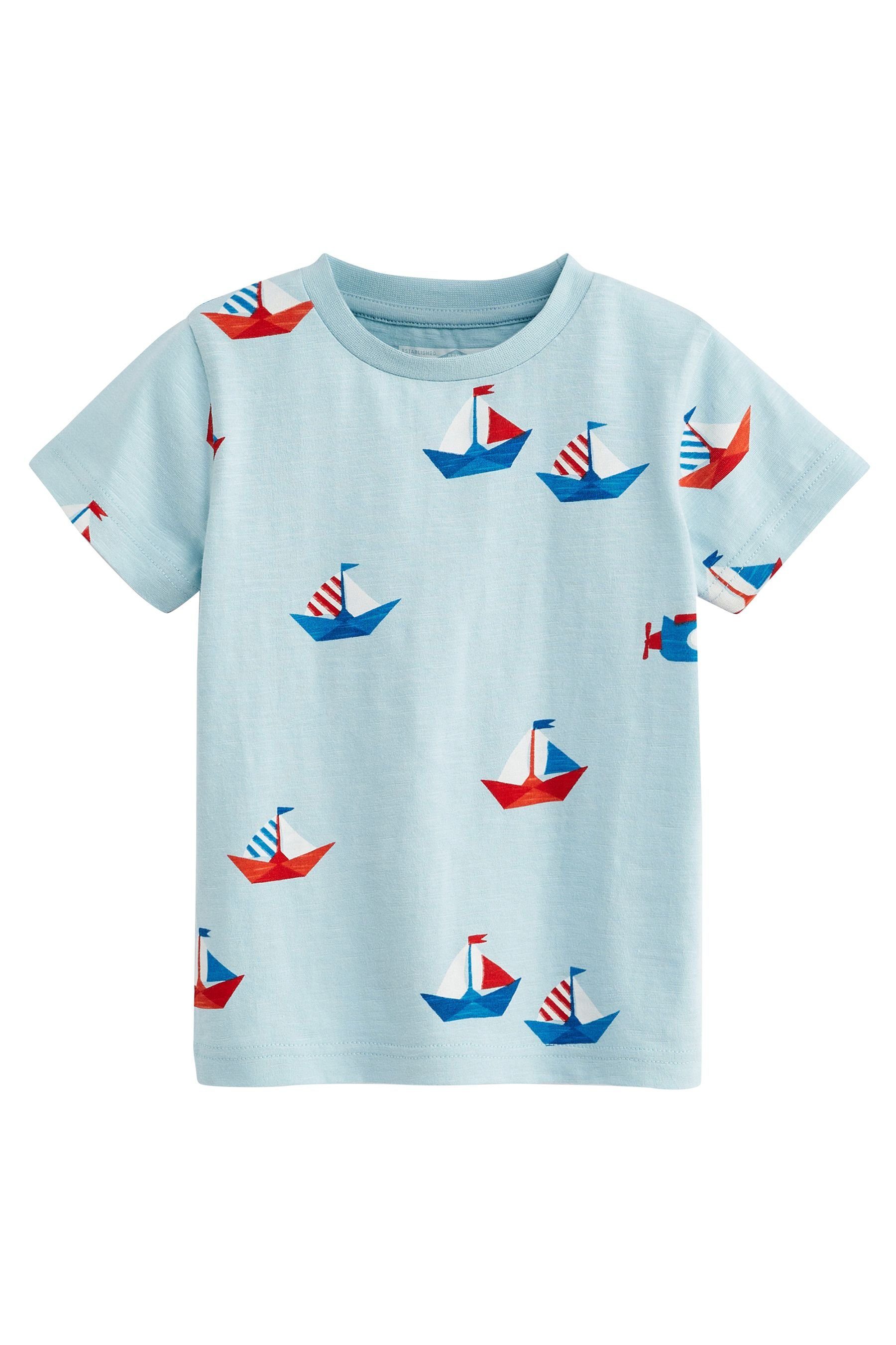 (3-tlg) Next Pack Blue Kurzarm-T-Shirts mit 3er Figur, T-Shirt Boats