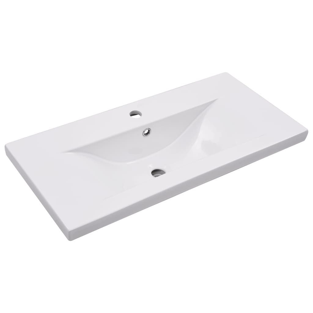 vidaXL Waschbecken 81 x 395 x 185 cm Einbauwaschbecken Keramik 81x39,5 cm für modernes Ba