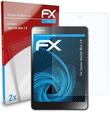 atFoliX Schutzfolie Displayschutz für Lenovo IdeaTab Miix 3 8, (2 Folien), Ultraklar und hartbeschichtet