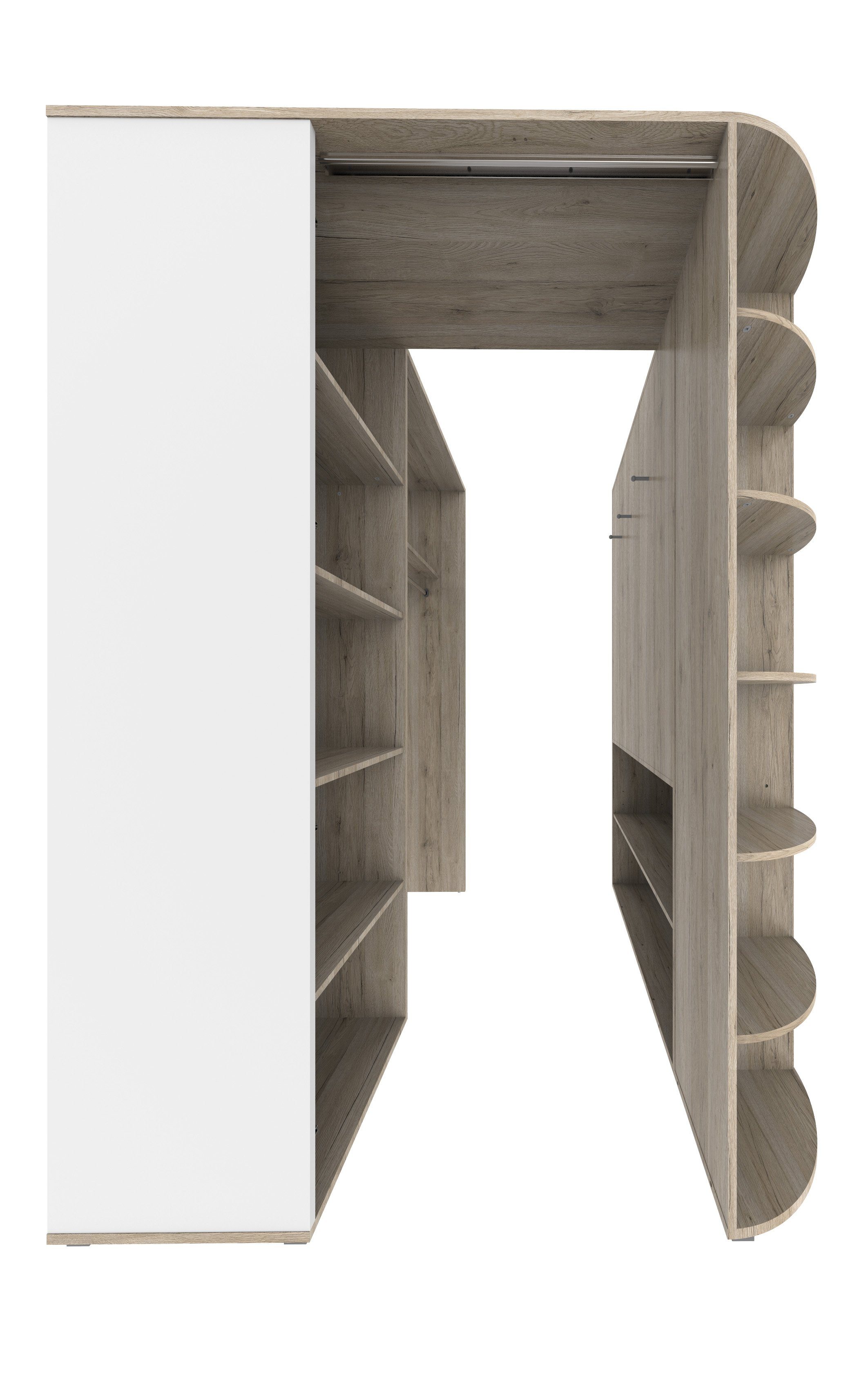 Eckkleiderschrank 124 x 199 x 148 cm (B/H/T)