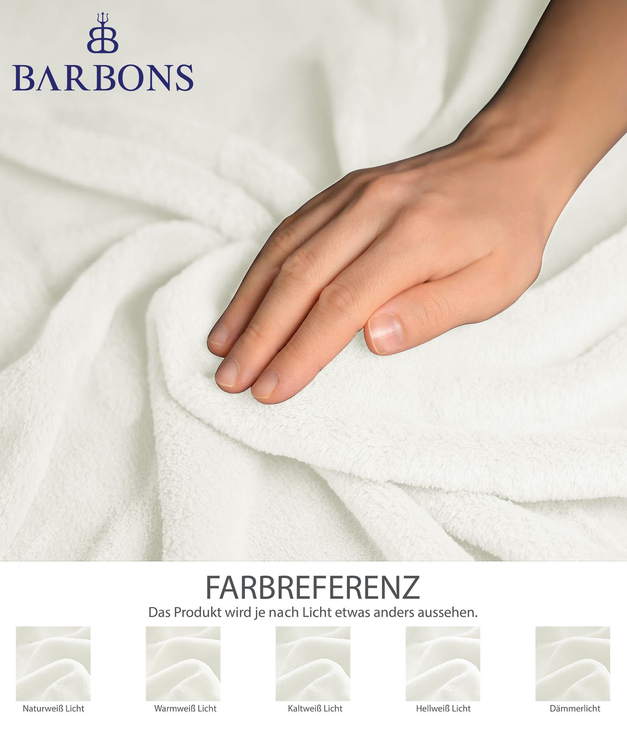 Wohndecke Flauschige Kuscheldecke, weiche Fleecedecke, Sofa Überwurfdecke, BARBONS