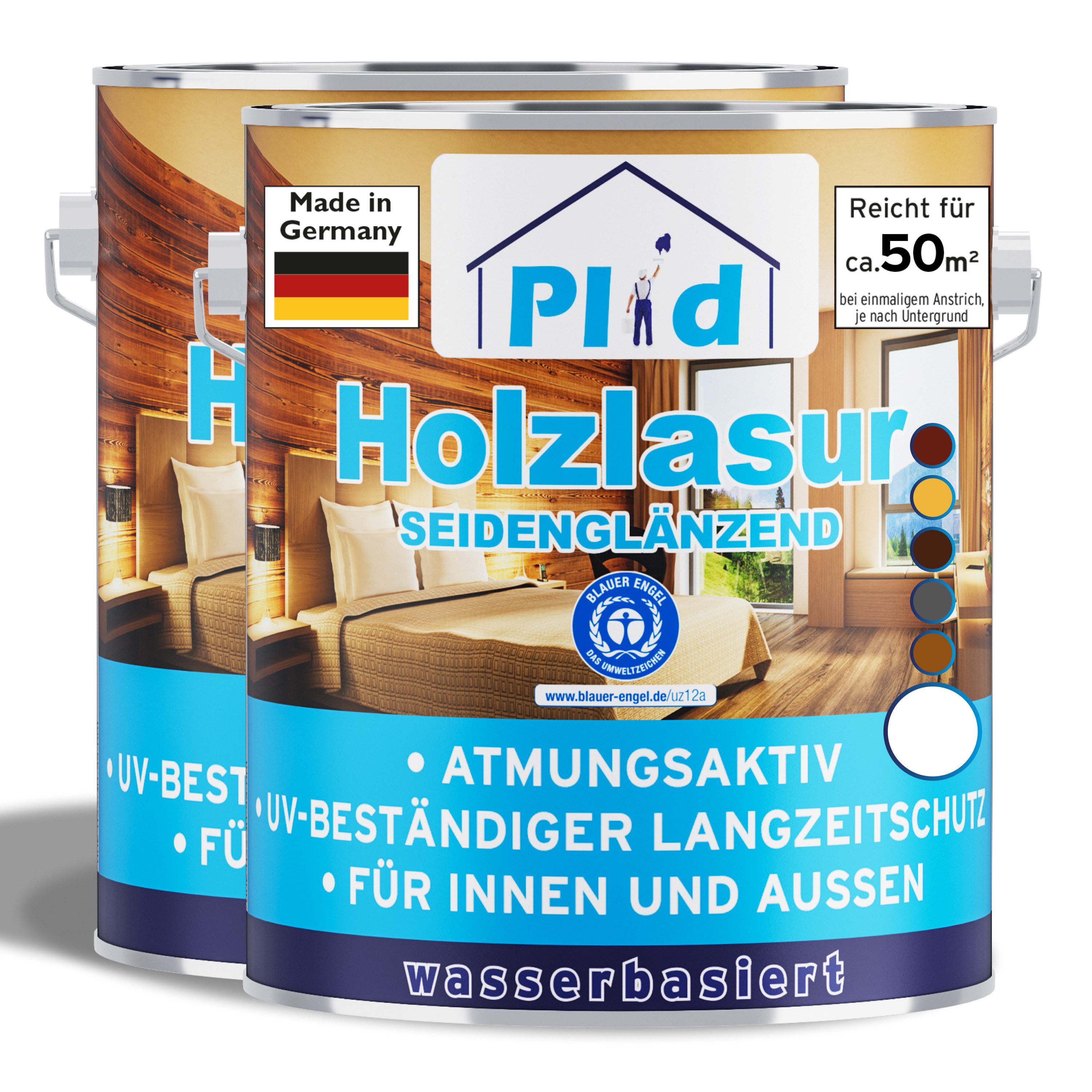 plid Holzschutzlasur Premium Holzlasur Holzschutzlasur Holzschutz Lasurpinsel, Schnelltrocknend