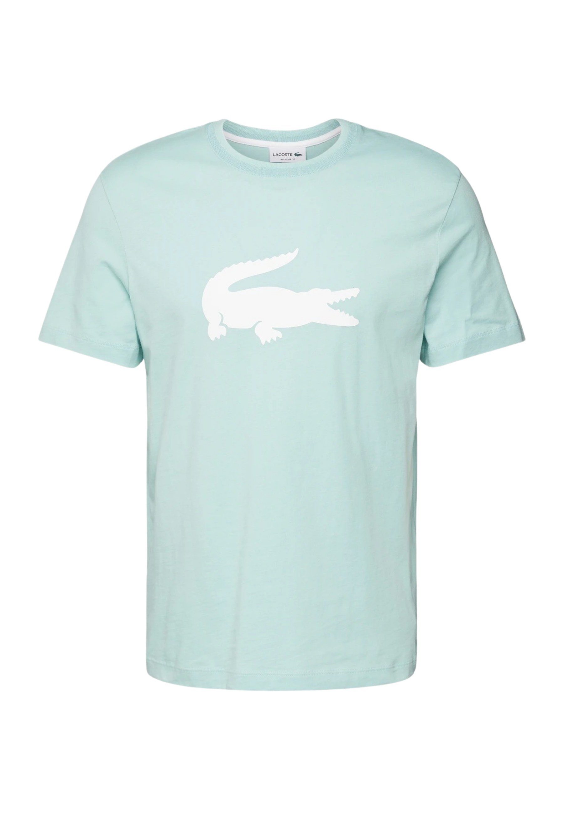 Lacoste T-Shirt T-Shirt Kurzarmshirt mit Rundhalsausschnitt und (1-tlg) türkis