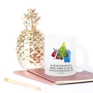 Mr. & Mrs. Panda Teeglas Weihnachten Smörle - Transparent - Geschenk, Pfefferminzstange, Winte, Premium Glas, Liebevolles Design