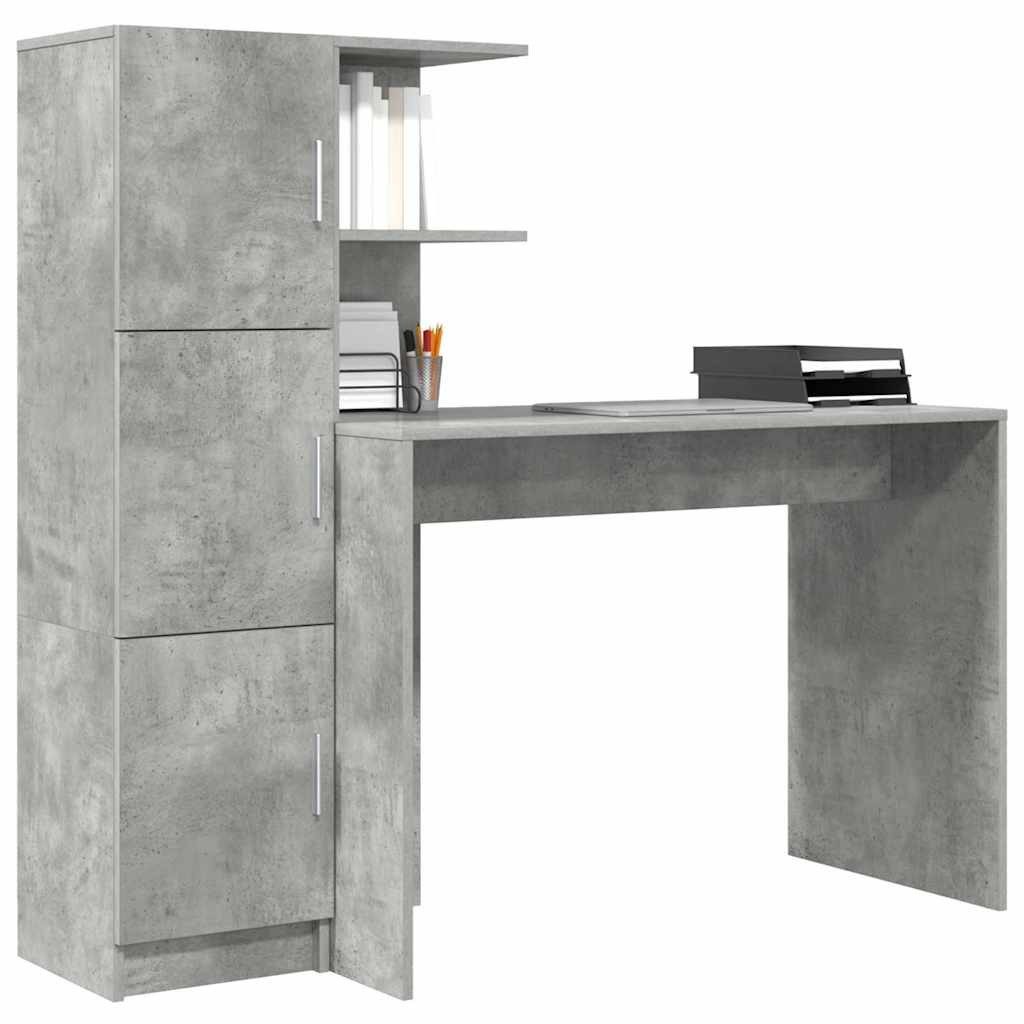 vidaXL Sideboard Schreibtisch 2 pcs Beton Grau (2 St) günstig online kaufen