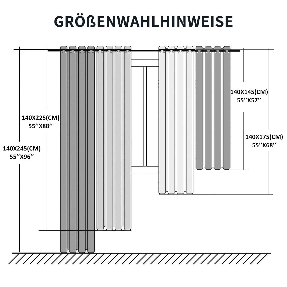 Vorhang Verdunkelnd, 145/175/225/245 cm, St), cm, MULISOFT, Ösen Beige Blickdicht Höhe Gardinen Verdunkelung, Verdunkelungsvorhang Breite 2er-set (2 blickdicht, 140