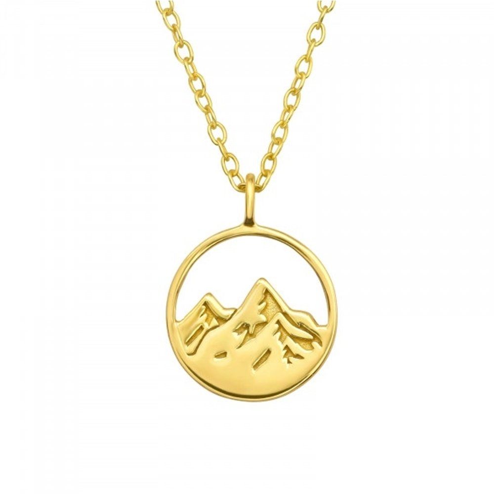 ALEXANDER YORK Kette mit Anhänger BERGE in Gold, 2-tlg., 925 Sterling Silber