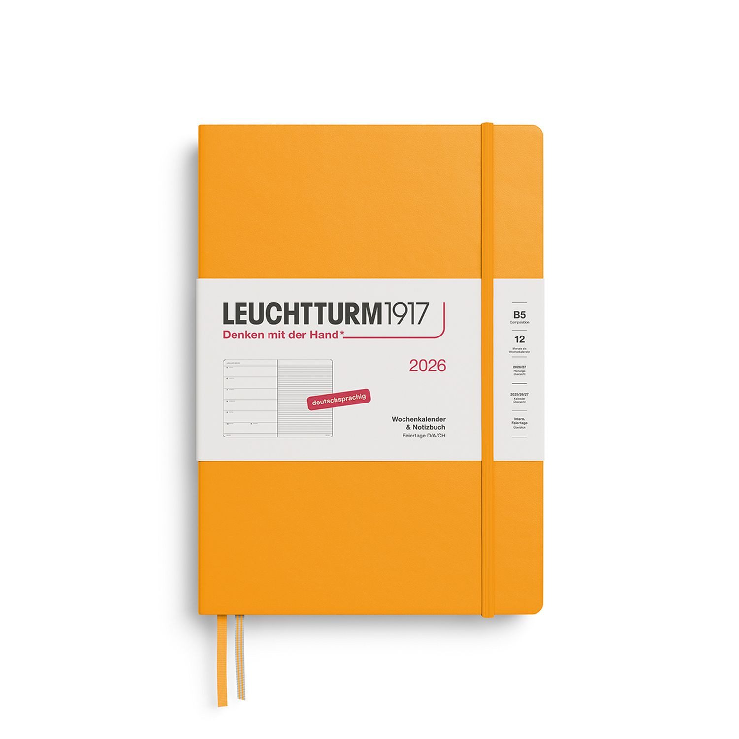Leuchtturm1917 Taschenkalender Wochenkalender 2026 Composition B5 Hardcover Rising Sun