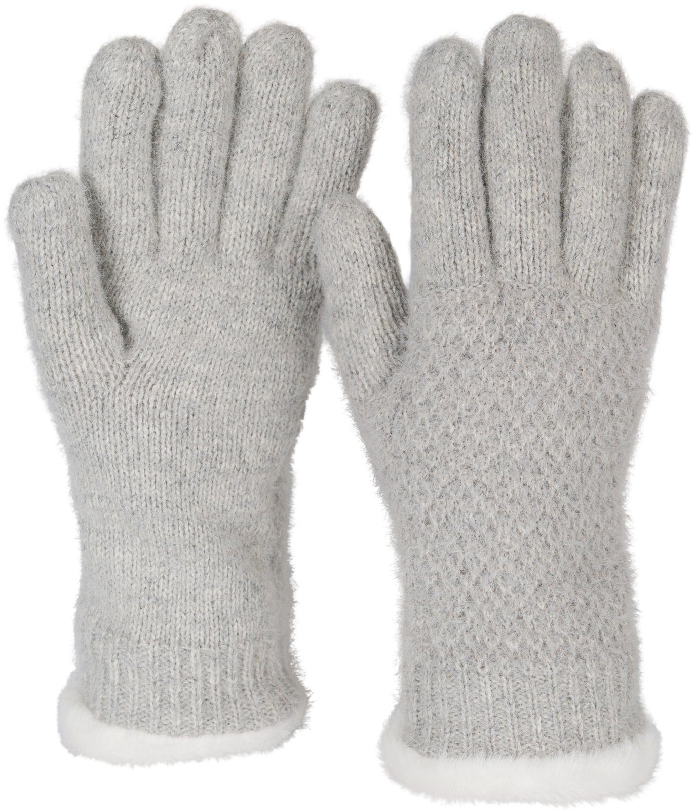 styleBREAKER Strickhandschuhe Strickhandschuhe mit Reiskornmuster und Fleece (1-St)