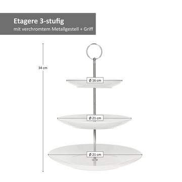 MamboCat Etagere Etagere Porzellan weiß Rund - 24302284, Porzellan