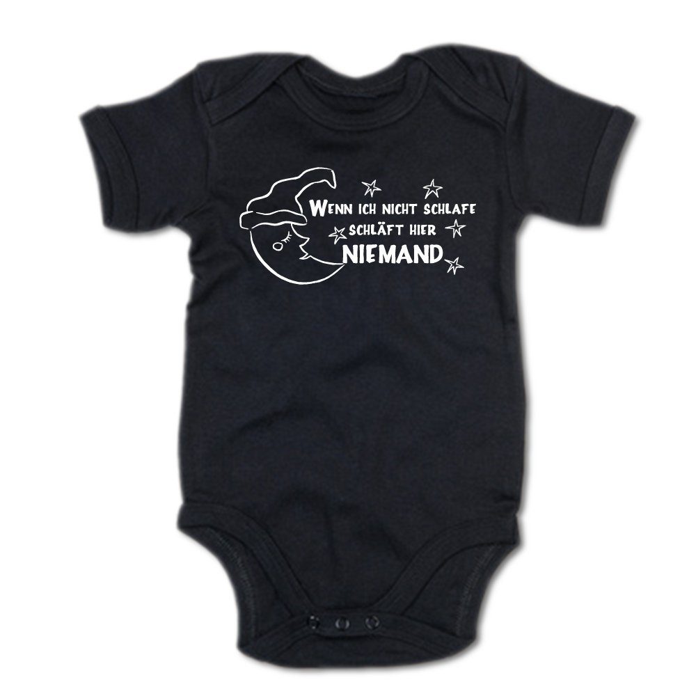 Ggraphics Kurzarmbody Baby Body Wenn ich nicht schlafe, schläft hier