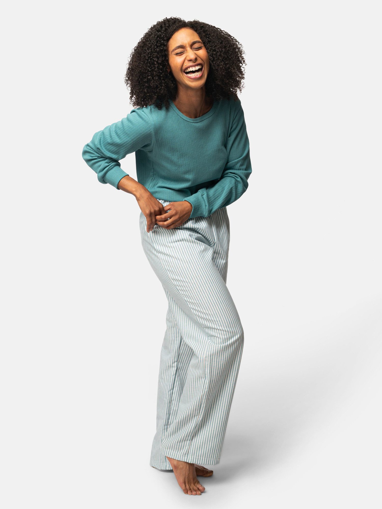 greenjama Pyjamahose aus weichem Flanell, Biobaumwolle günstig online kaufen