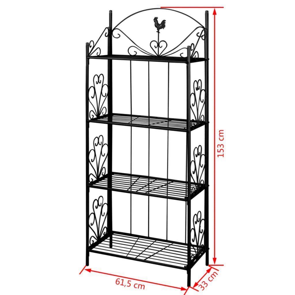 schwarz Blumenständer vidaXL St) Blumenständer Pflanzentreppe Blumenregal (1