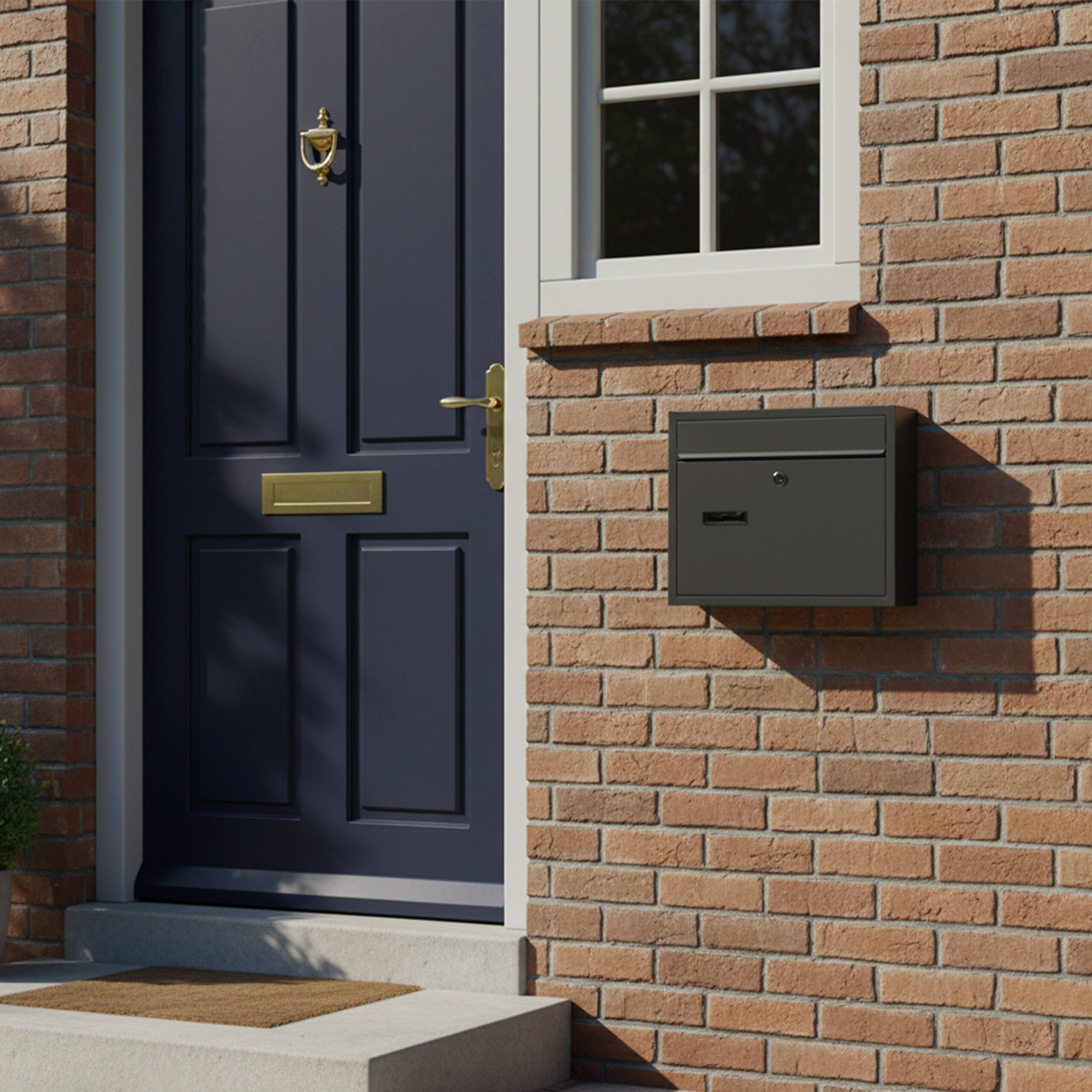 relaxdays Briefkasten mit Namensschild, Anthrazit günstig online kaufen