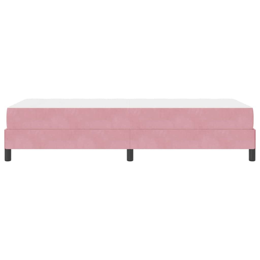 vidaXL Bed Box Spring Bed with Mattress Pink 100 x 200 cm Fabric (1-piece)
