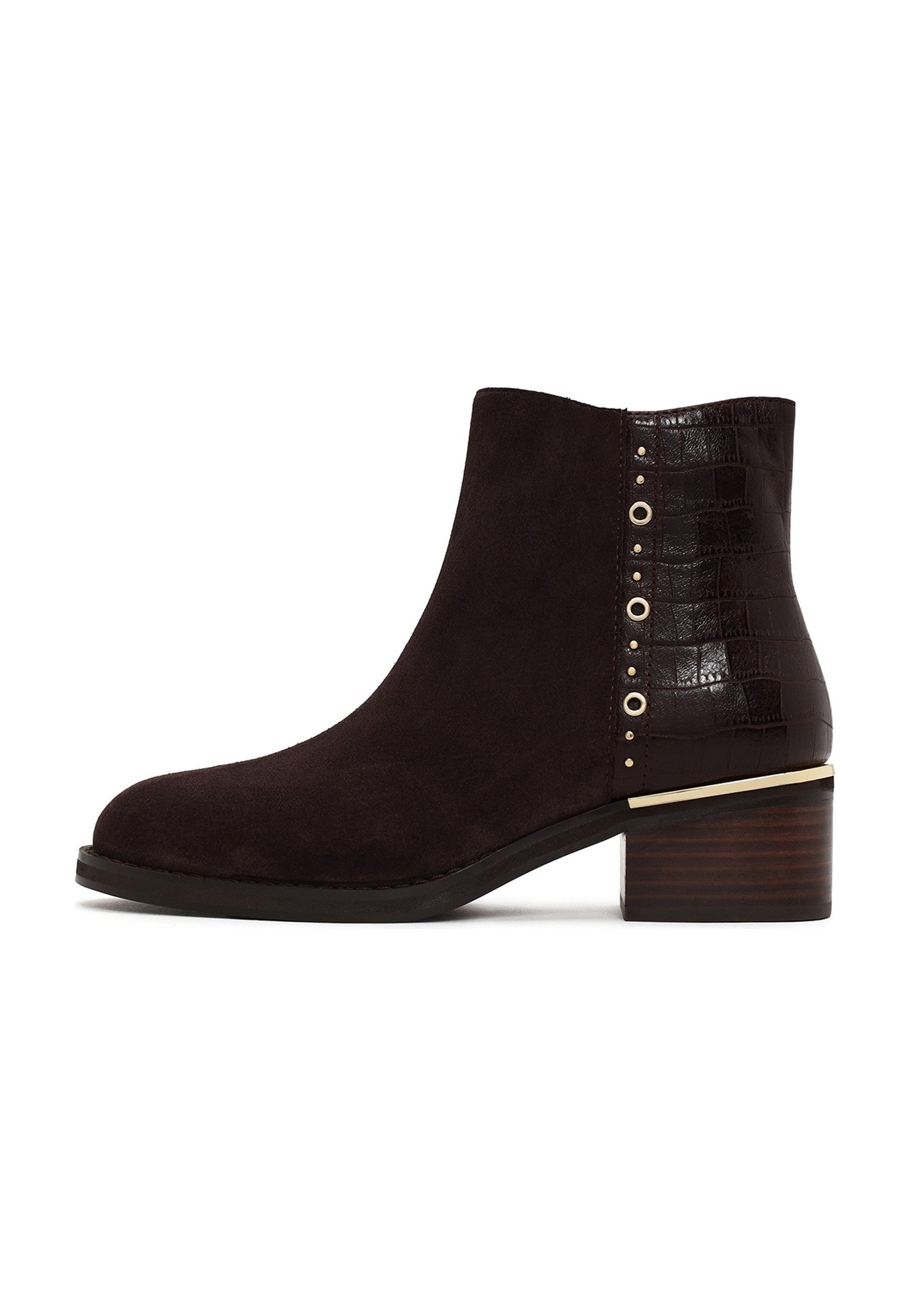 Derimod Echtleder-Stiefeletten Mit Blockabsatz Ankleboots