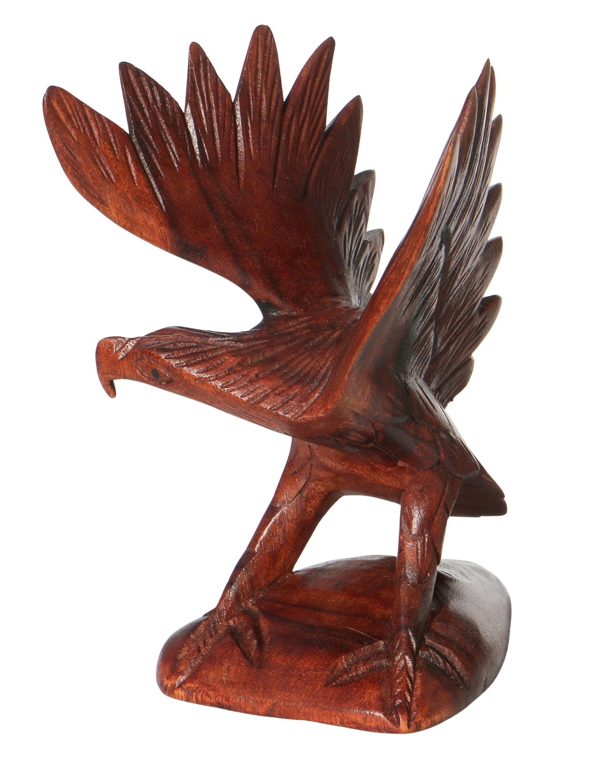 Wogeka Tierfigur Stein Adler Holz-Figur Tier Vogel Greifvogel Dekoration