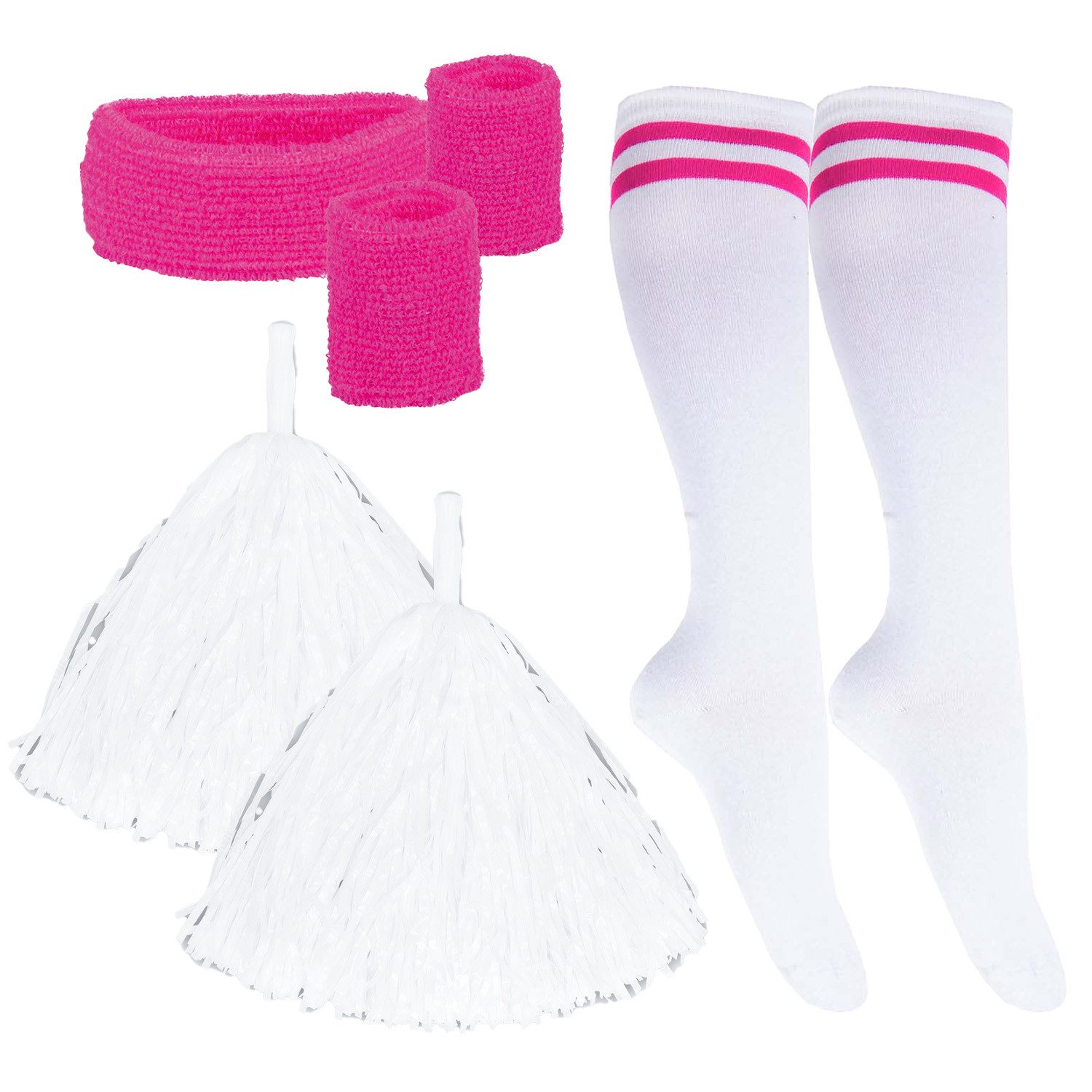 Goldschmidt Kostüme Kostüm Cheerleader Set weiß pink