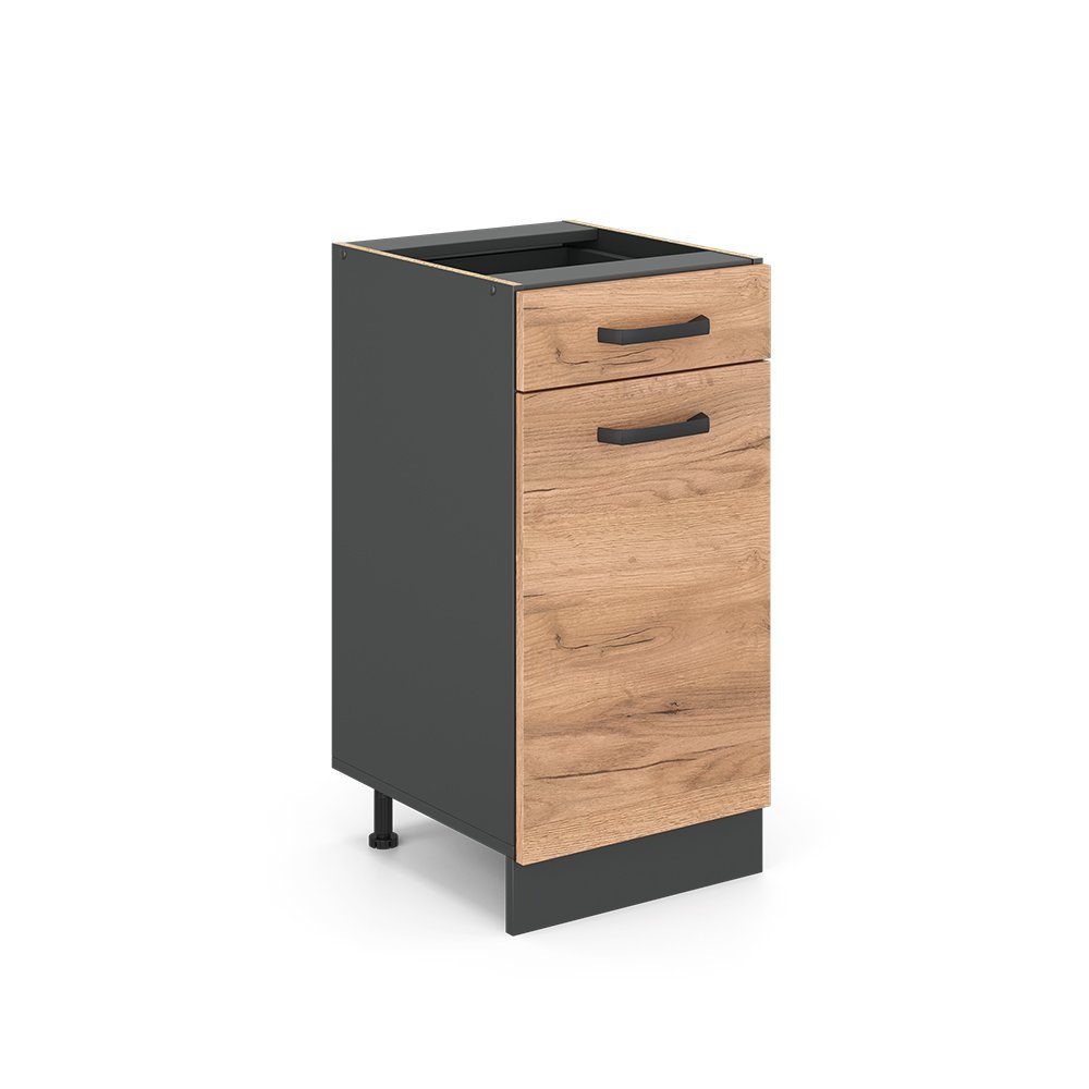 Vicco Unterschrank R-Line, Goldkraft Eiche/Anthrazit, 40 cm ohne Arbeitsplatte (1-St)