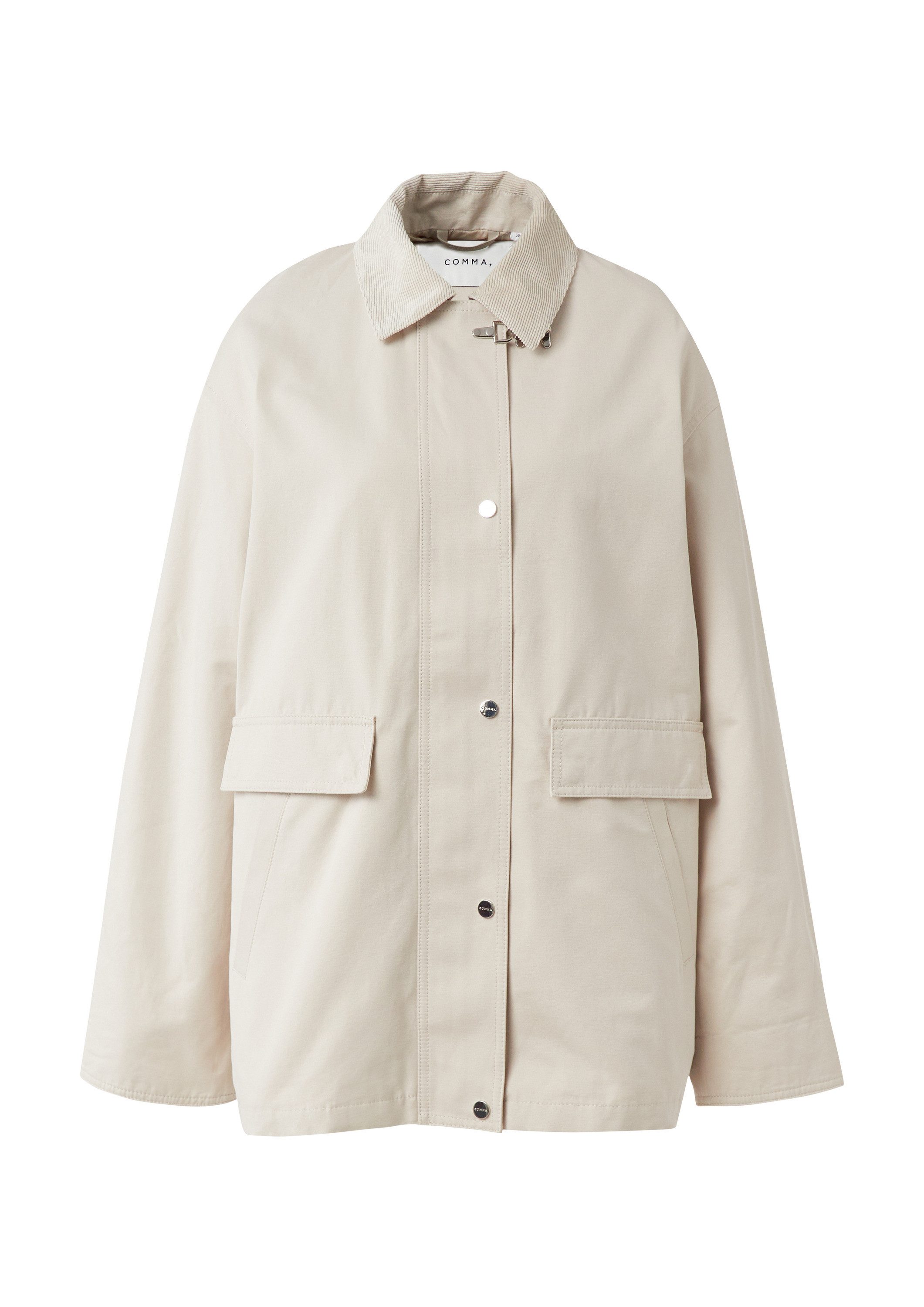 comma Funktionsjacke Outdoor-Jacke Oversize-Jacke mit Cord-Kragen