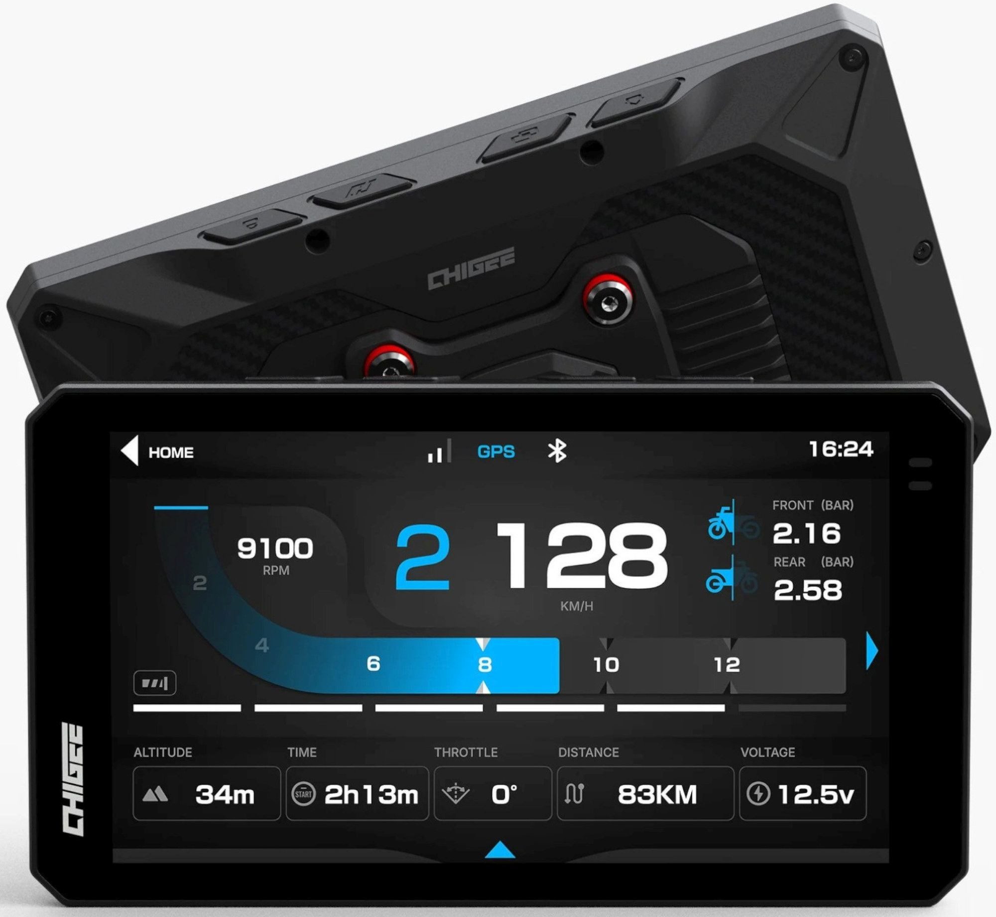 CHIGEE MFP0170 AIO-6 LTE 4G Motorrad Multimediasystem Motorrad-Navigationsgerät (Wasserdicht Bluetooth)