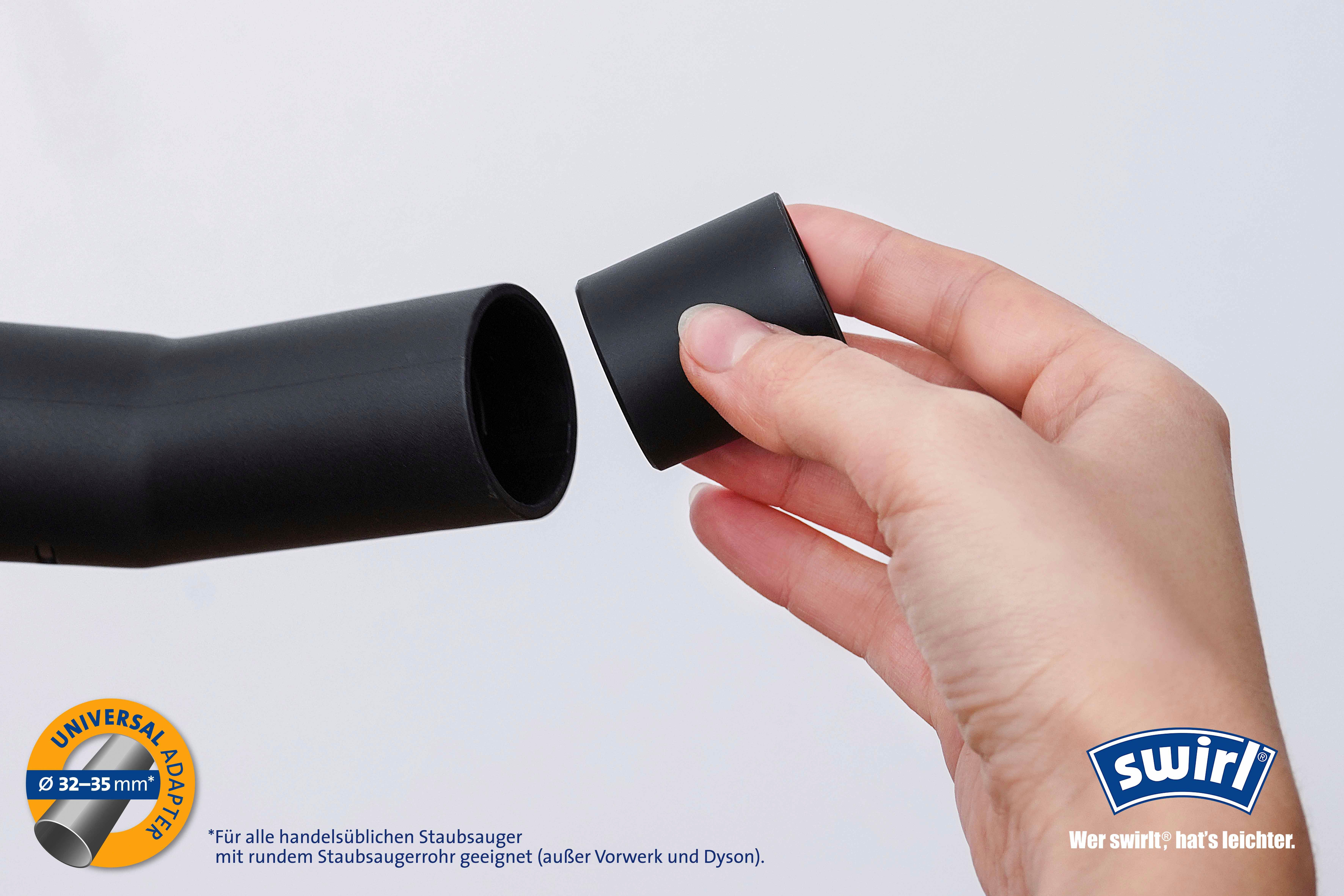 Swirl Bodendüse Swirl® Teppich- und Hartboden Umschaltdüse, Zubehör für Fast alle handelsüblichen Staubsauger mit rundem Staubsaugerrohr (außer VORWERK + DYSON). Miele, Siemens, Bosch, AEG, Philips, Kärcher, (Packung, 2-tlg)