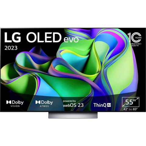 LG OLED55C37LA OLED-Fernseher (139 cm/55 Zoll, 4K Ultra HD, Smart-TV, OLED evo, bis zu 120 Hz, α9 Gen6 4K AI-Prozessor, Twin Triple Tuner)