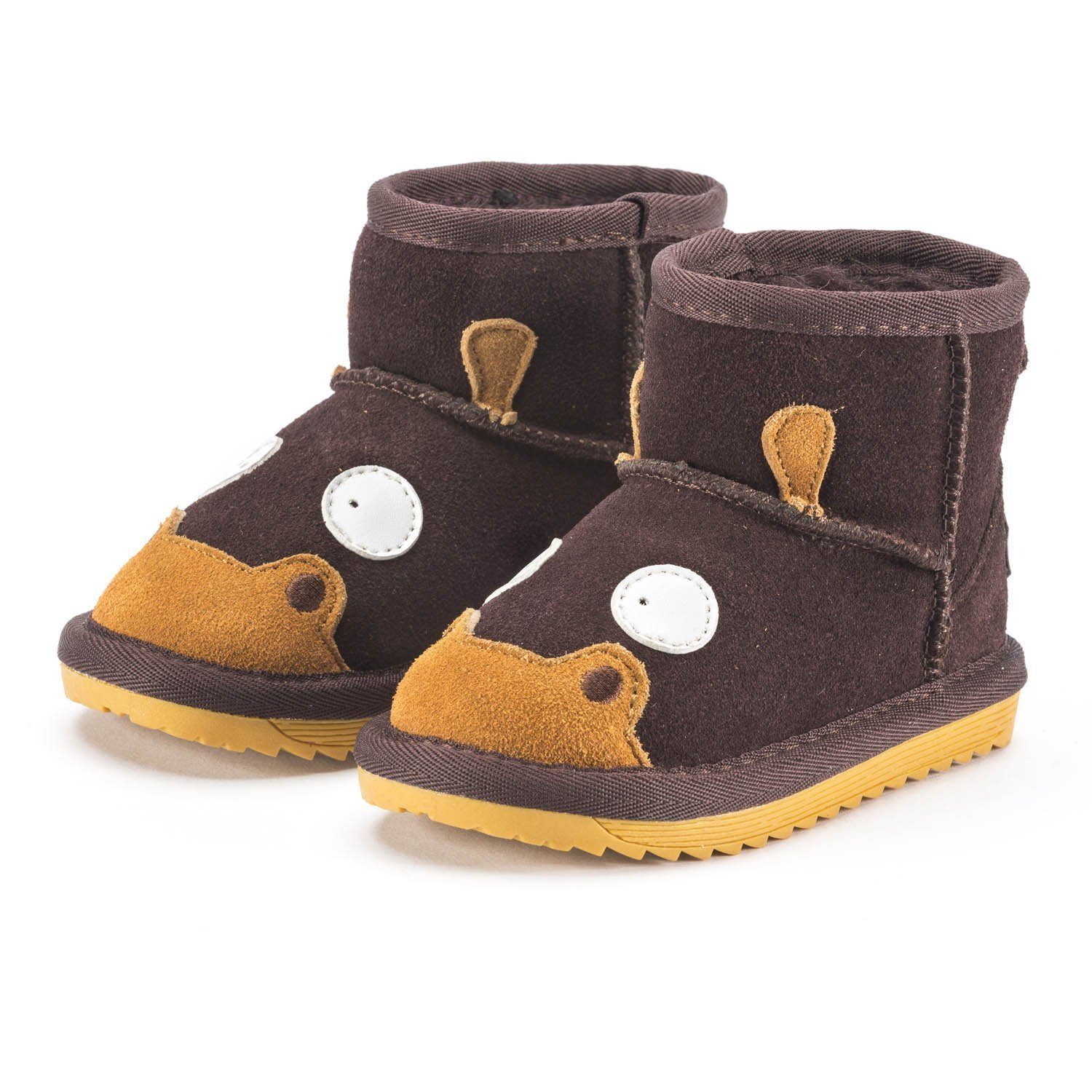 Snugs SNUGS Lammfell Stiefel Kinder - Warm und bequem Winterstiefel Kinder Winterstiefel (Wild-Leder Stiefel, Lammfell Schuhe) Stiefel für Kinder