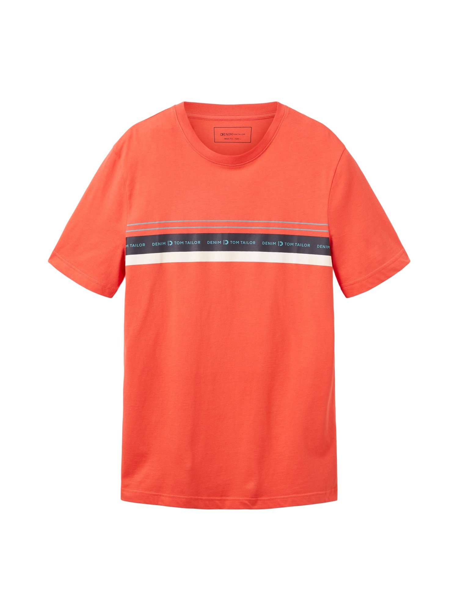 Denim (1-tlg) TAILOR TOM T-Shirt TAILOR TOM T-Shirt rot Kurzarmshirt