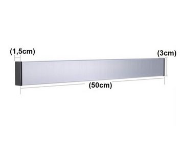 BAYLI Wand-Magnet Messerhalter 3er Set Magnetleiste selbstklebend 50cm - Messerleiste Edelstahl Ohne