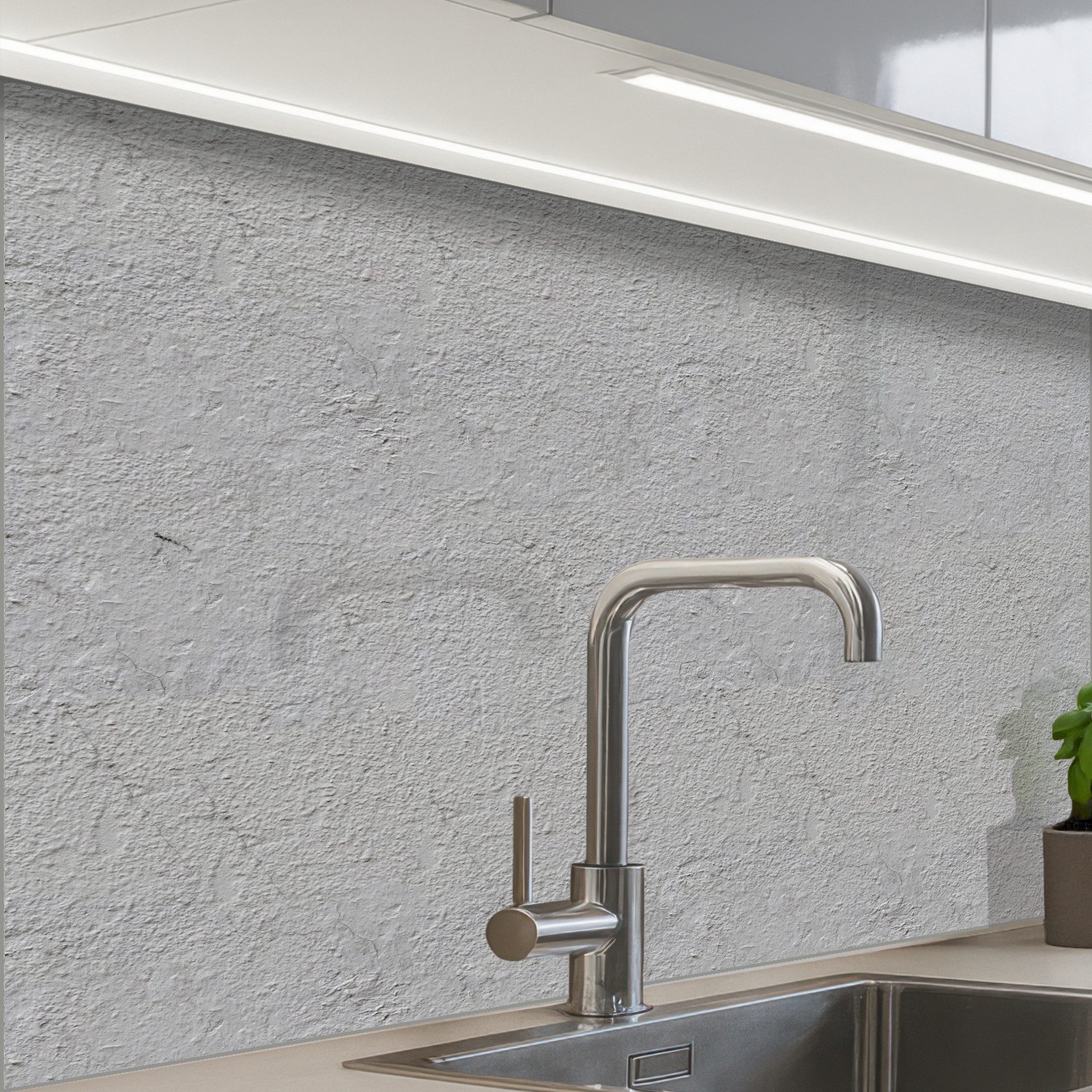 KitchenYeah Küchenrückwand selbstklebend Hell - Grau - Wand, (1-tlg), Spritzschutz, Küche, Rückwand, Küchenwand, Küchenfront, 80x60 cm