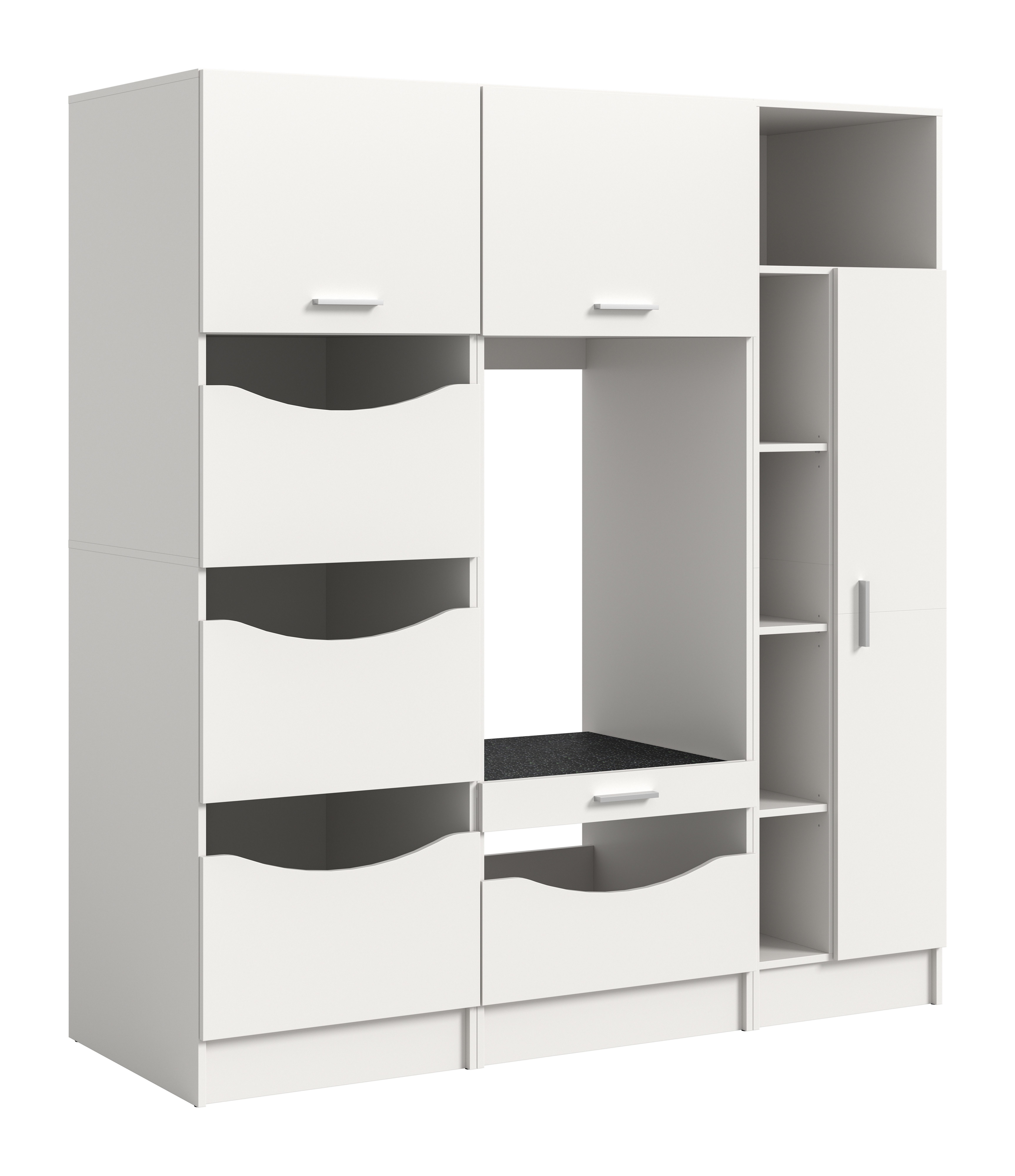 welltime Badmöbel-Set FALAS, 3-teilig, Hauswirtschaftsraum Set, Breite 176 cm, (Set, 3-St., 1x Wäscheschrank, 1x Waschmaschinenumbauschrank, 1x Mehrzweckschrank), Kombination, Waschmaschinenumbau, Waschmaschinenschrank, Wäschekammer