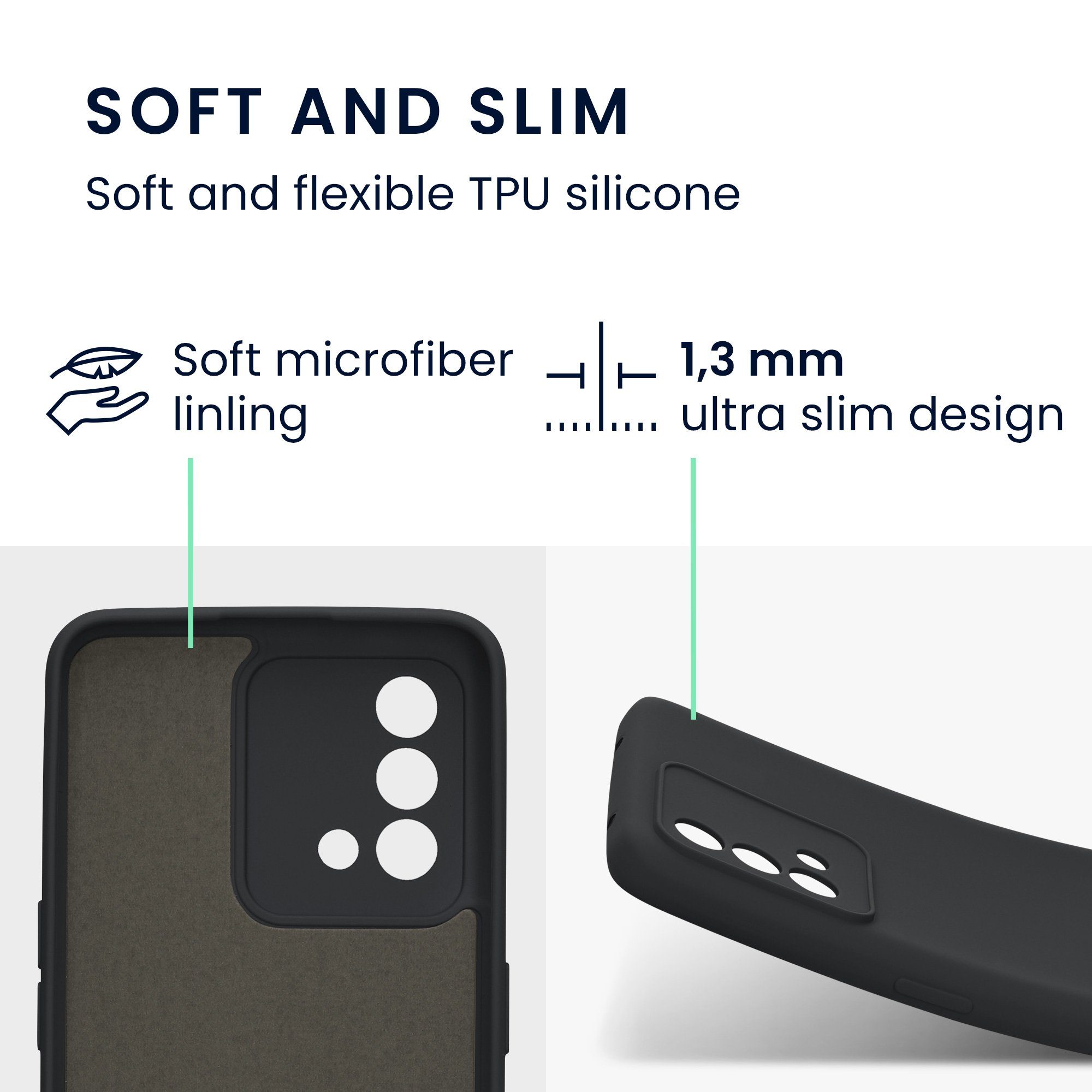 kwmobile Handyhülle Slim Case für Oppo A74, Hülle Silikon Handy - Handyhülle gummiert
