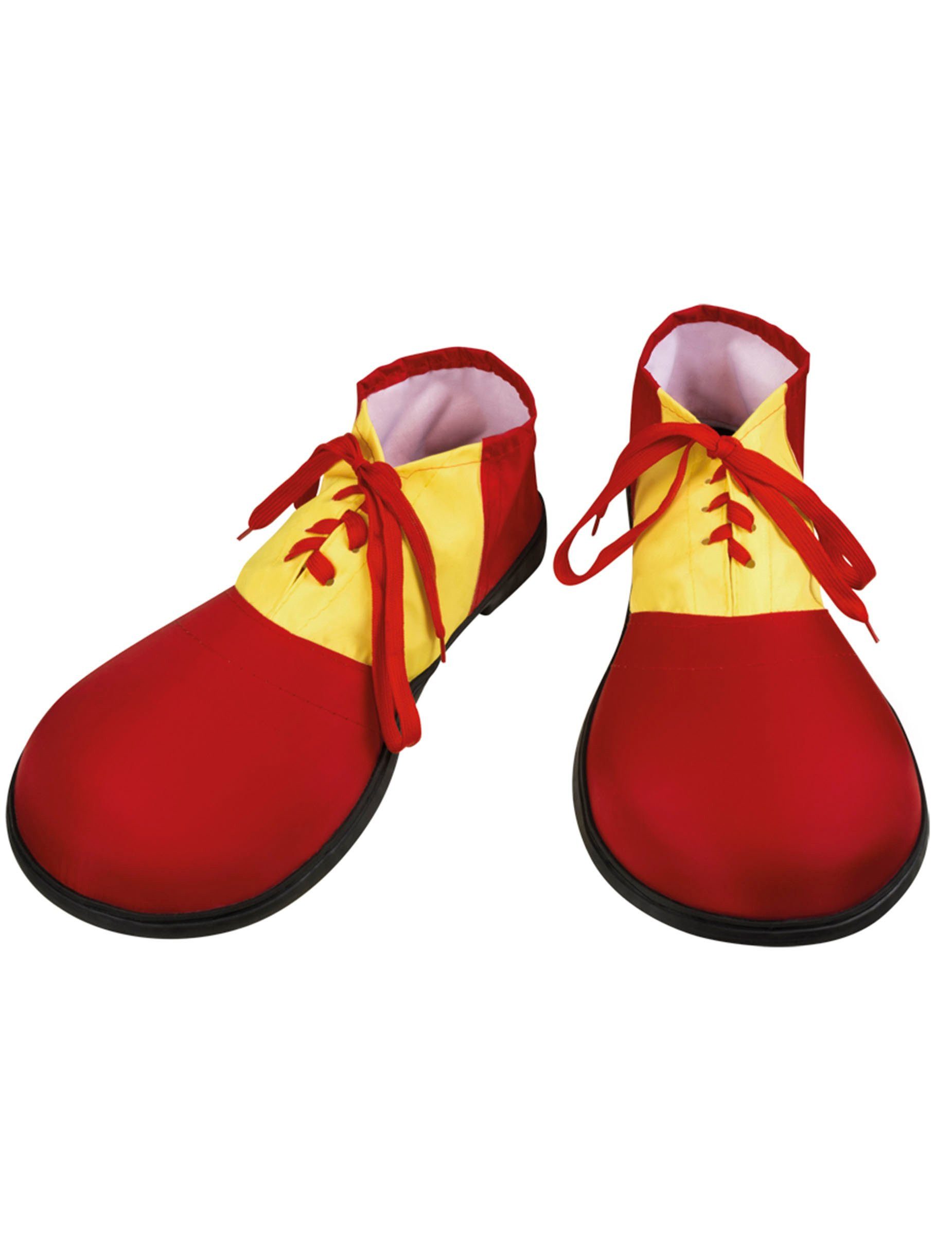 Kostüm Clown-Schuhe für Erwachsene Kostümaccessoire rot-gelb 35 x 17 cm