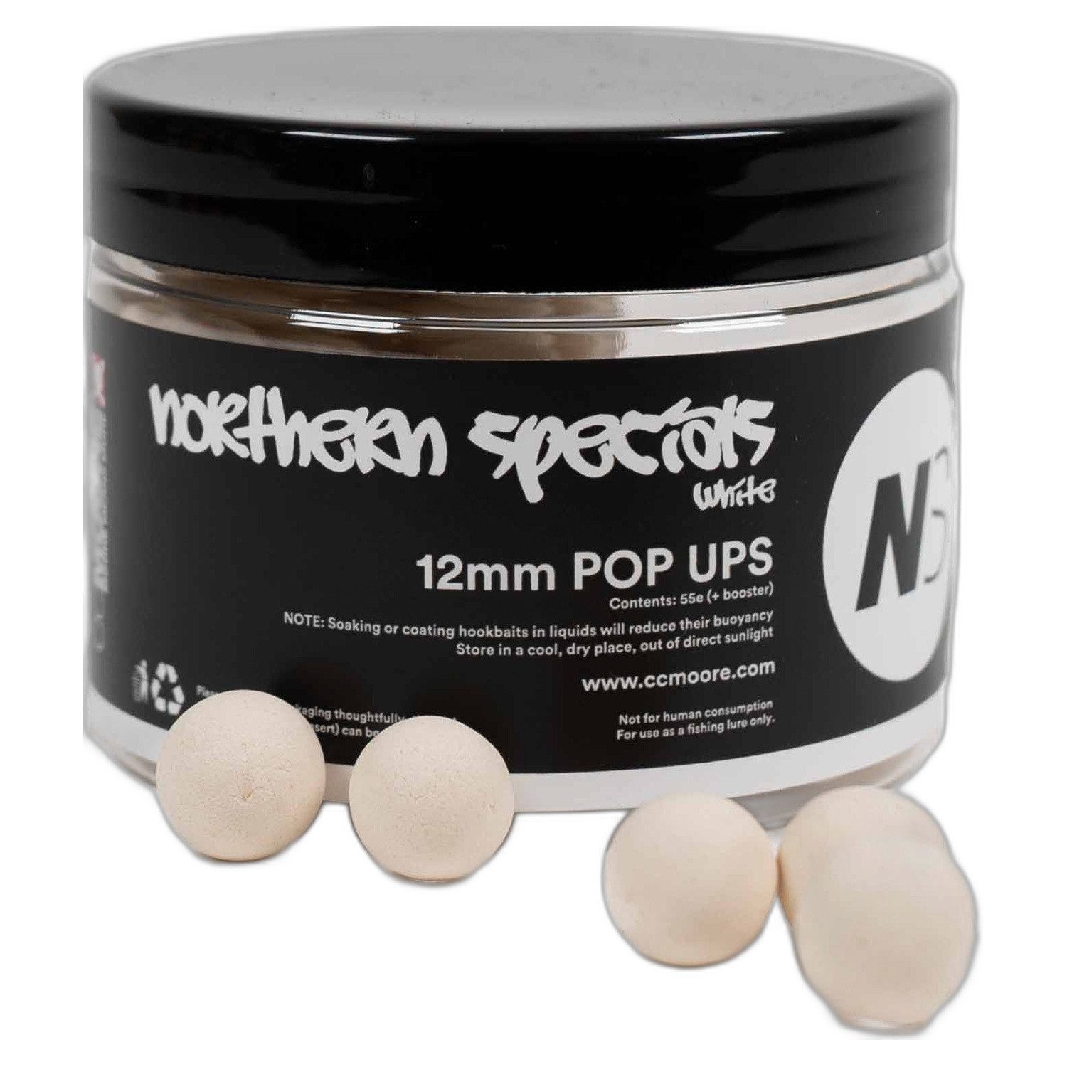 CC Moore Fischboilies NS1 Pop Ups White 12mm (55)