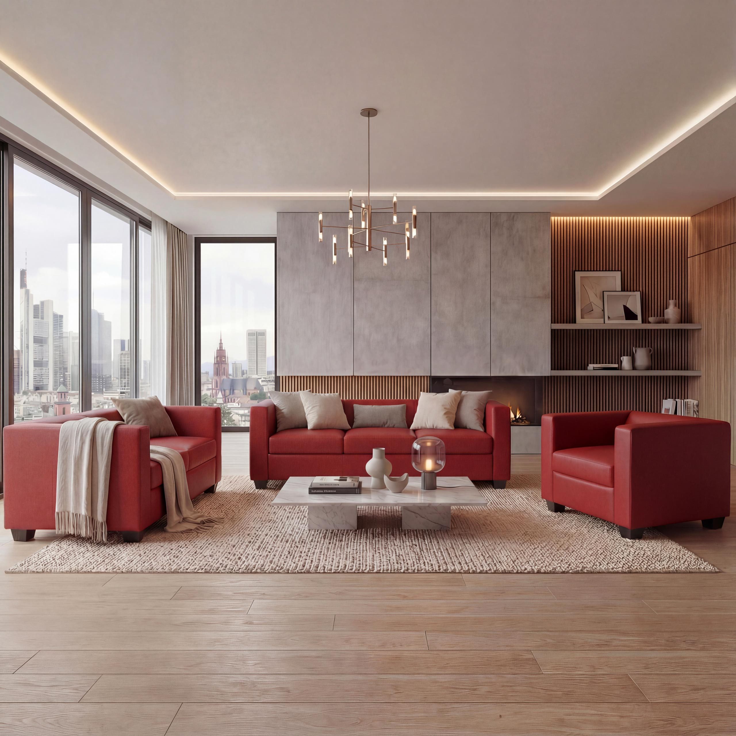 MCW Wohnlandschaft Lille-3-2-1, Hohe Standfestigkeit, abgerundete Ecken + Kanten, weiche Polsterung