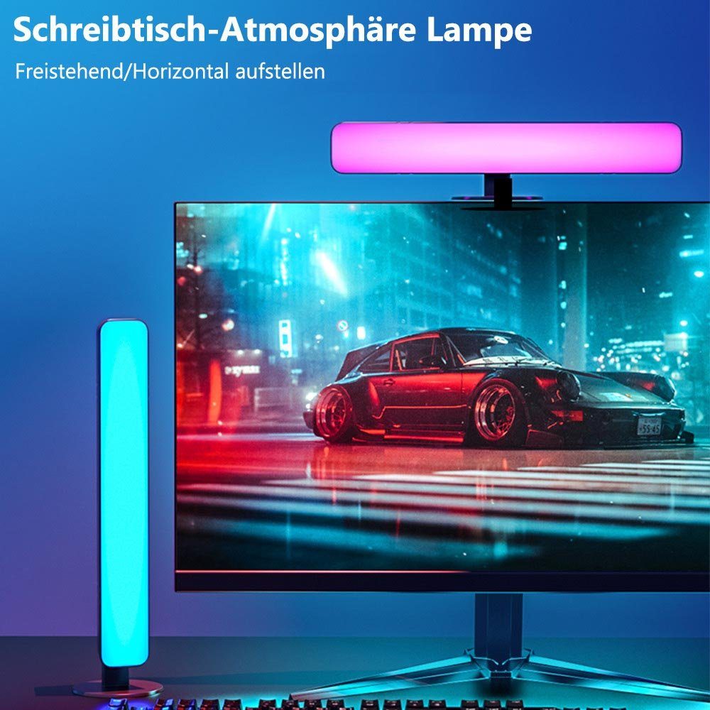 Farben mit 1/2er,LED 16 RGB Stripe Lightbar, Deko LED-Lichtleiste Schlüssel 24 LED LED-Streifen MUPOO Dimmbare synch,Fernbedienung,Gaming Musik