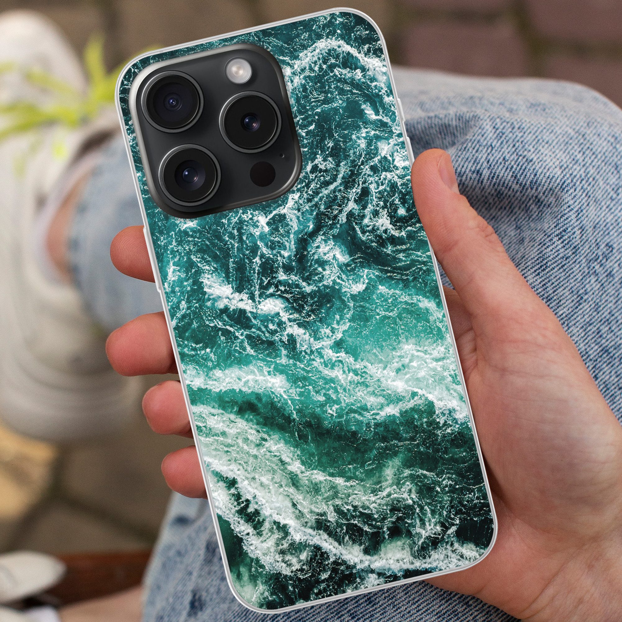 MuchoWow Handyhülle für Apple iPhone 15 Pro Marmor - Gemustert - Natursteine, Smartphone-Bumper, Print, Handy Schutzhülle Dünn