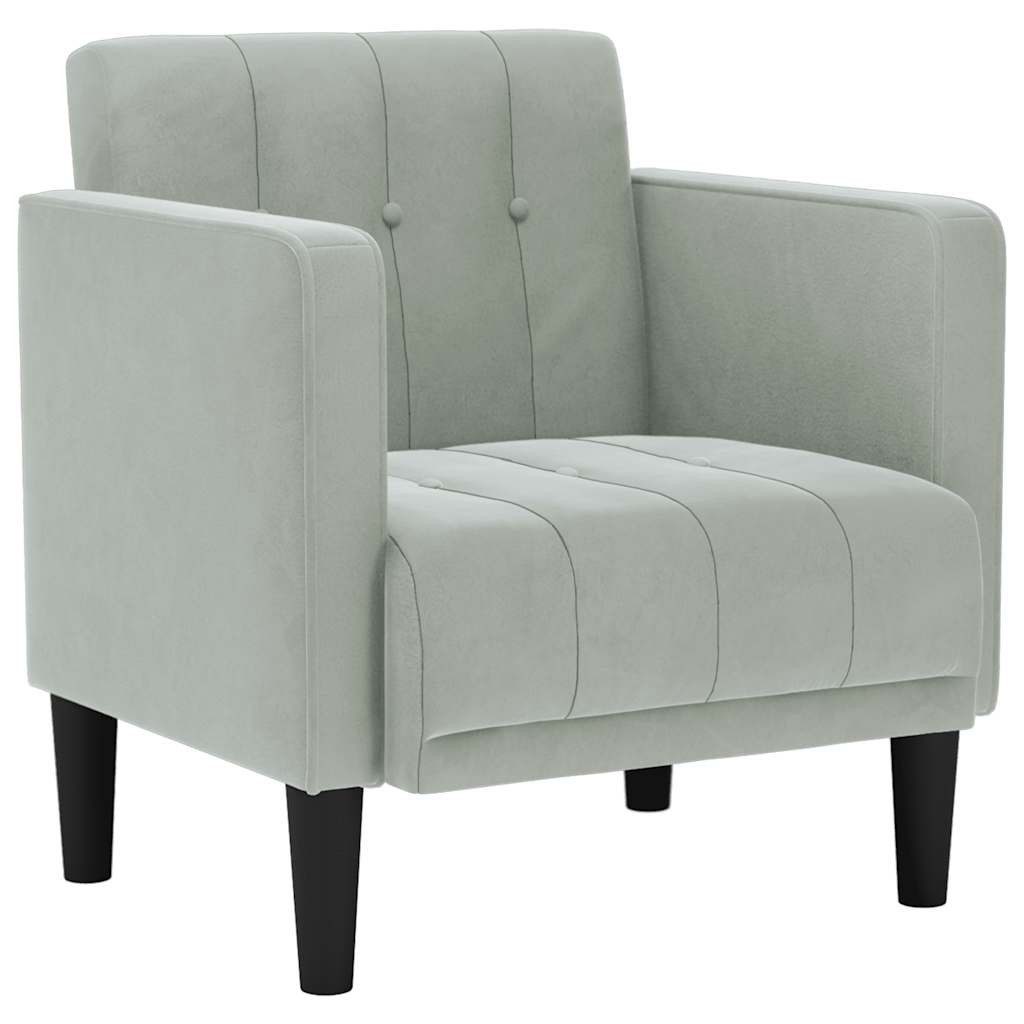 vidaXL Sessel, Sessel mit Armlehnen Hellgrau 53 cm Samt
