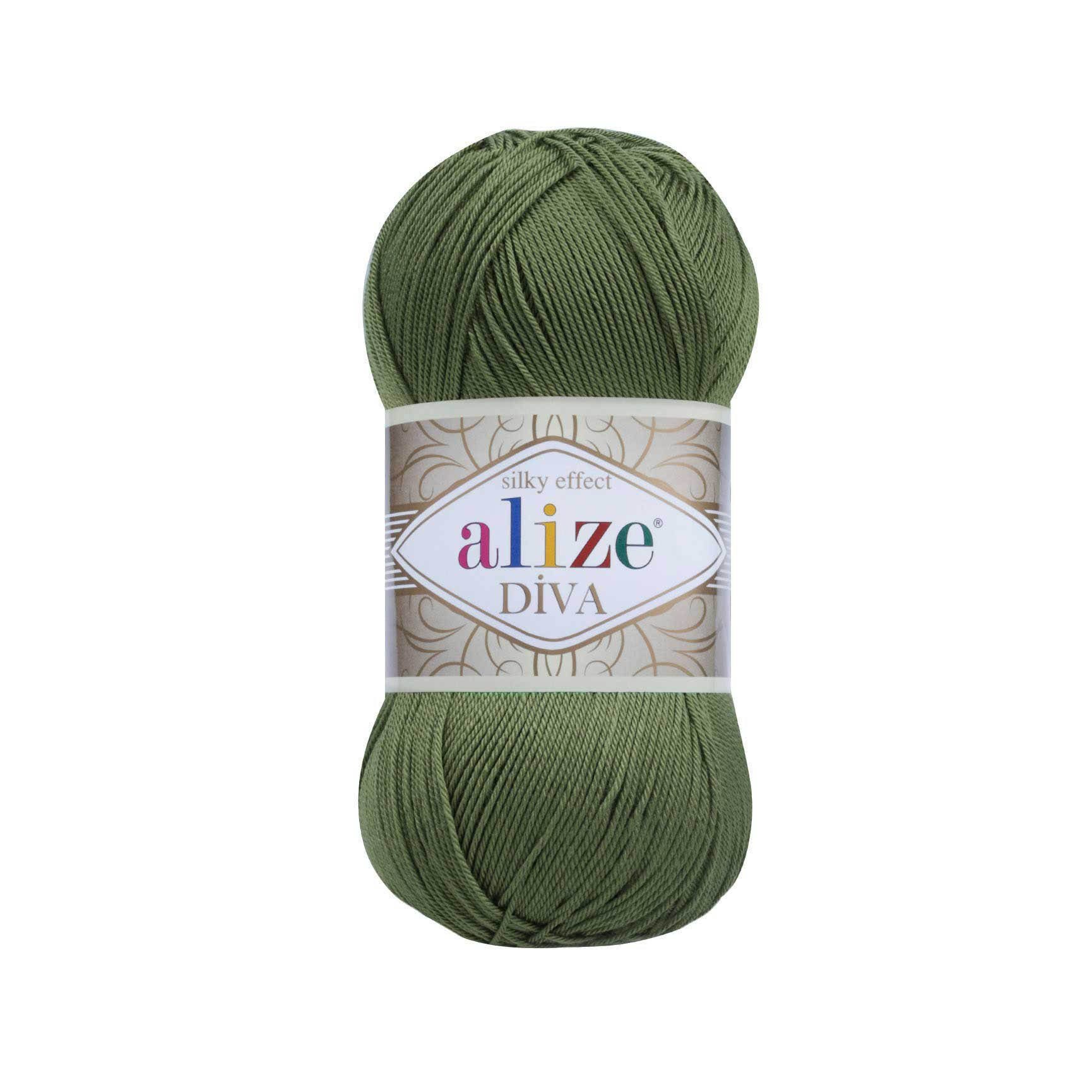 Alize 100g Strickgarn ALIZE DIVA Sommerwolle Häkelgarn Wolle Häkelwolle, 350 m, 79 basil