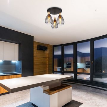Globo Deckenleuchte Deckenleuchte Wohnzimmer Deckenlampe Schlafzimmer Küche schwarz