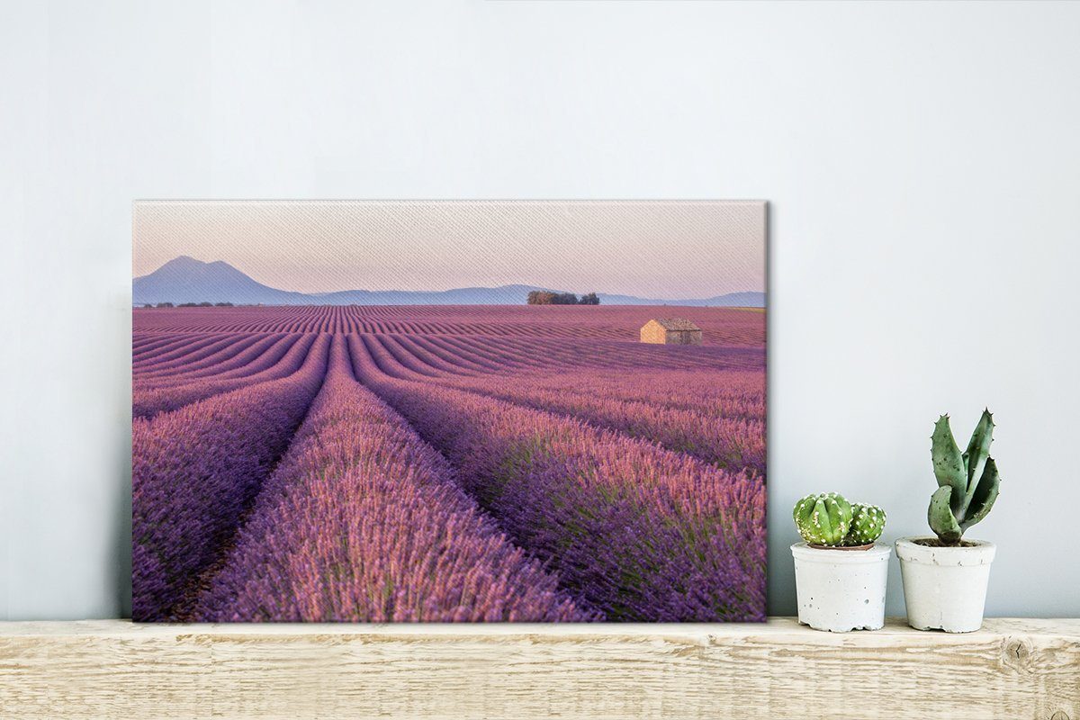 OneMillionCanvasses® Leinwandbild Landschaft in Frankreich Lavendelfeld, 30x20 Wanddeko, mit einem (1 St), cm Aufhängefertig, Wandbild Leinwandbilder