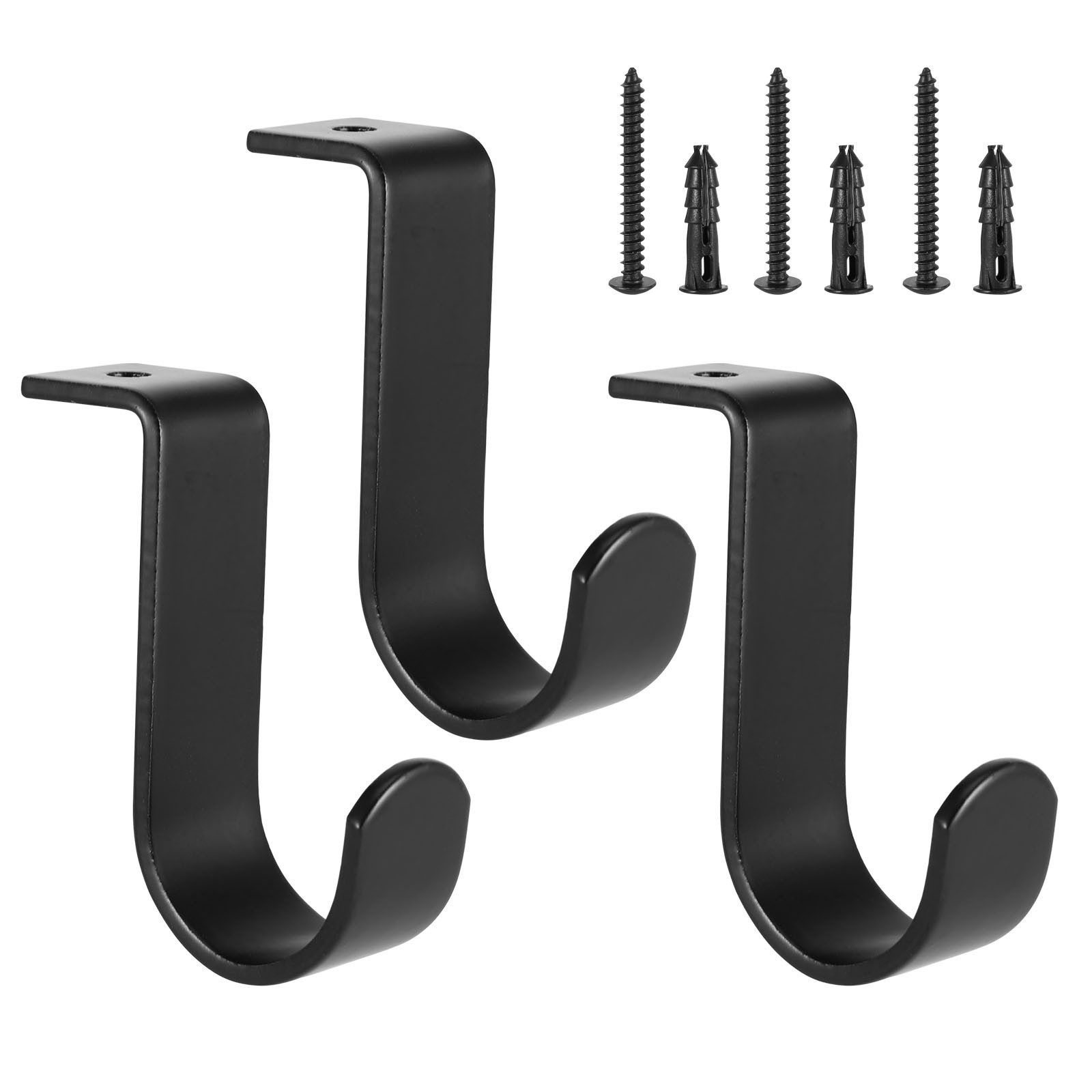 BlingBin Gardinenstangenhalter 3 Stück Gardinenstange Halterung Metall Halter mit Schrauben, Vorhangstange, (1 Set, 3-St., 6,5 × 5,5 × 2 cm), Unterstützt Vorhänge und verleiht einen modernen Touch