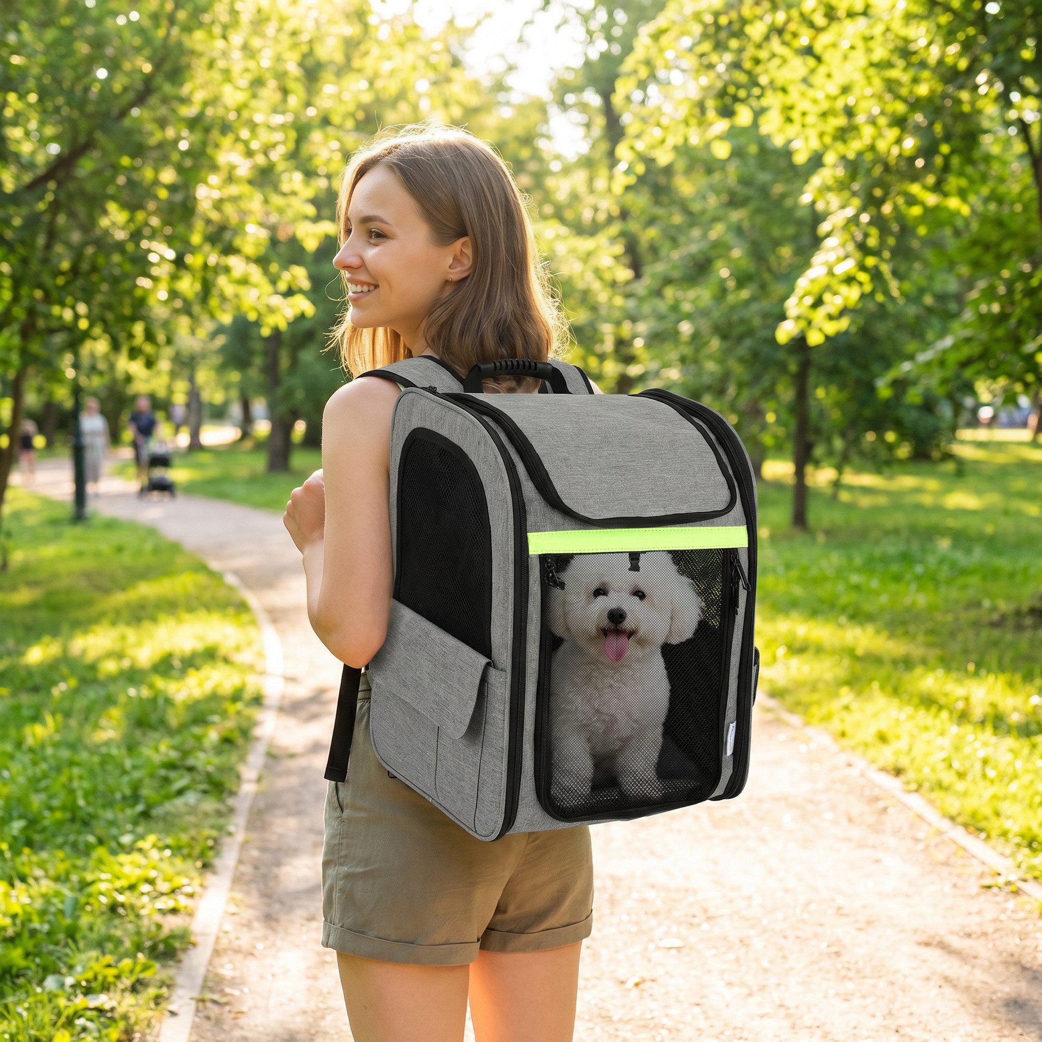 Cetipaw Tiertransportbox Hundebox erweiterbar Hund mit 5 Taschen reflektierendem Streifen, Transportbox für Hunde und Katzen bis 10 kg 33,5x28x42cm